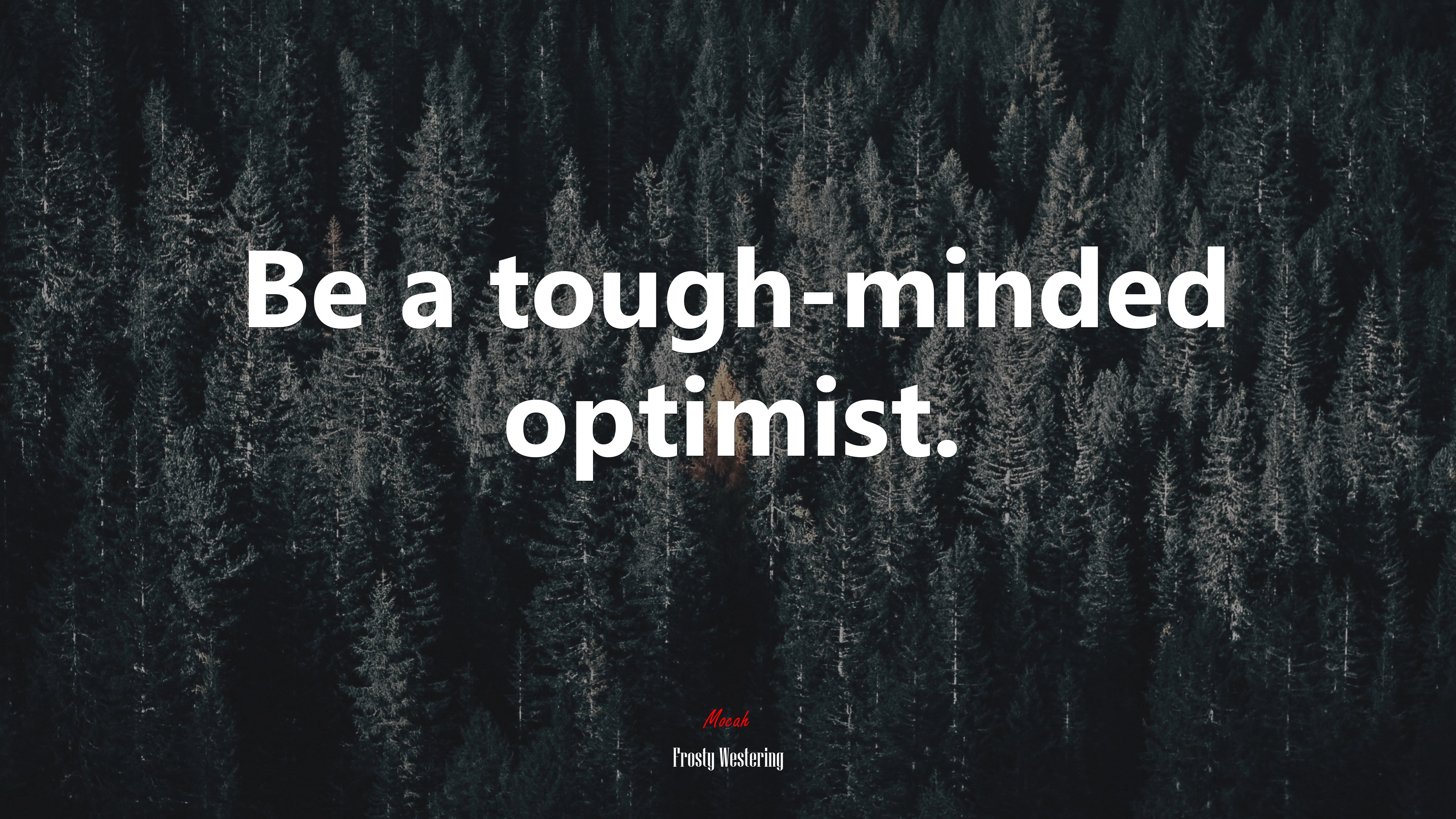 Be a tough-minded optimist. | Frosty Westering quote HD Wallpaper