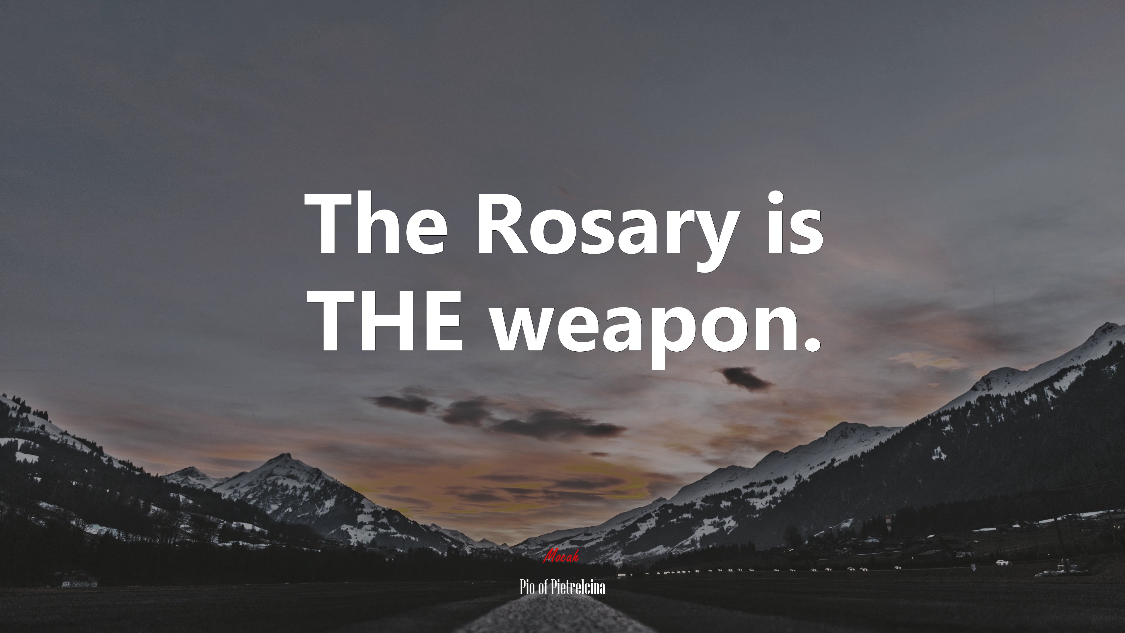 The Rosary is THE weapon. | Pio of Pietrelcina quote HD Wallpaper