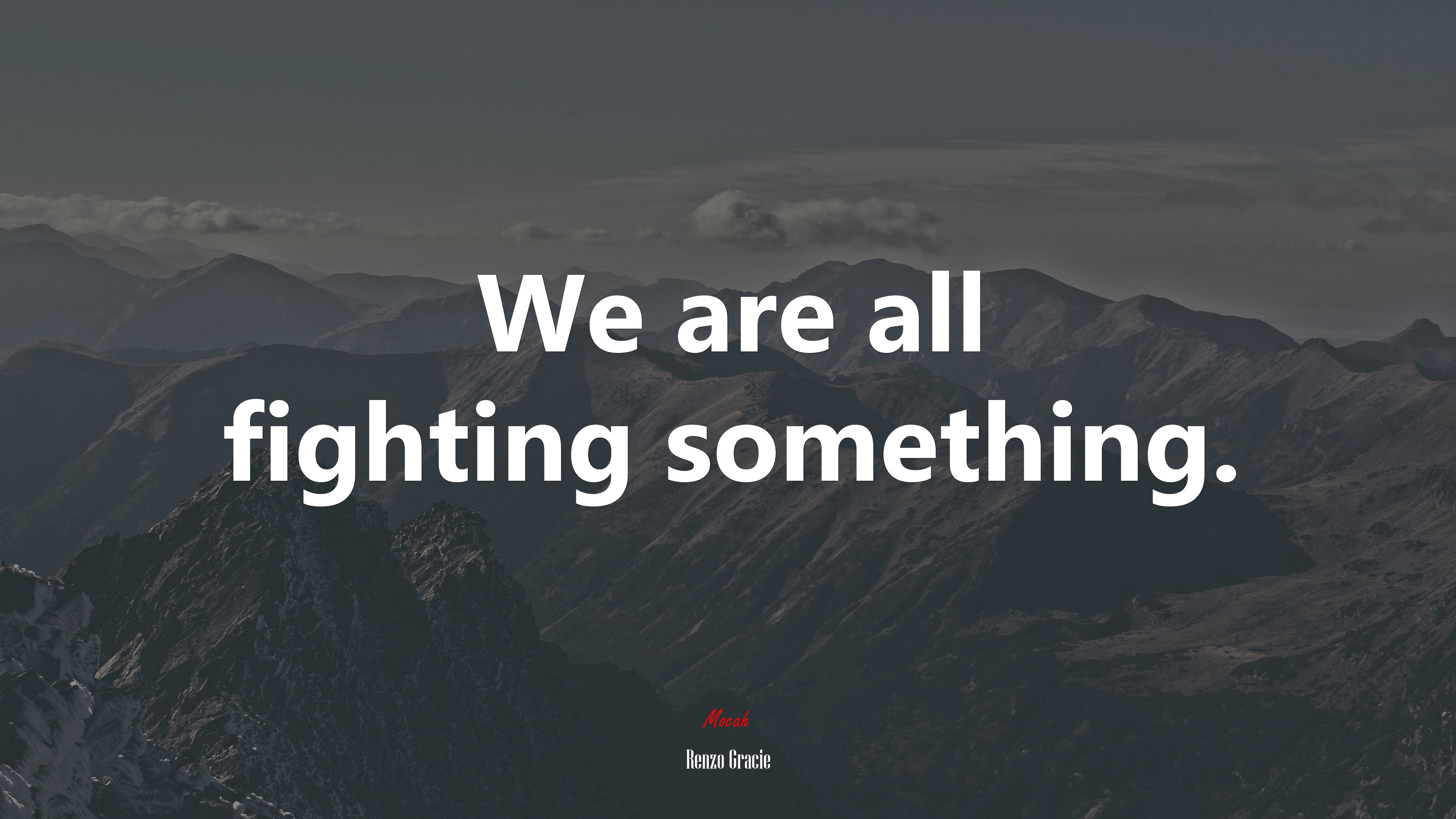 We are all fighting something. | Renzo Gracie quote HD Wallpaper