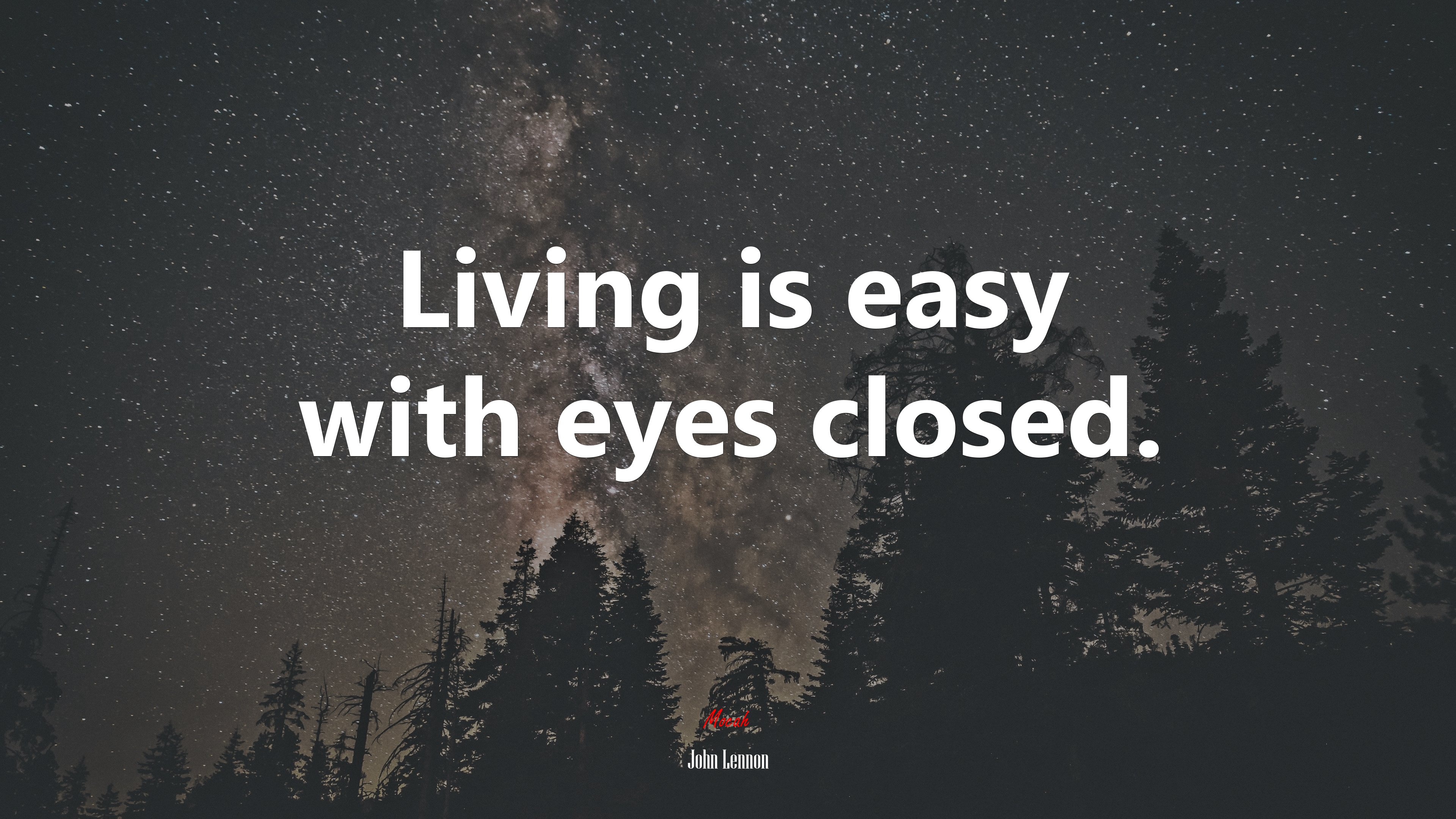 Living is easy with eyes closed. | John Lennon quote HD Wallpaper