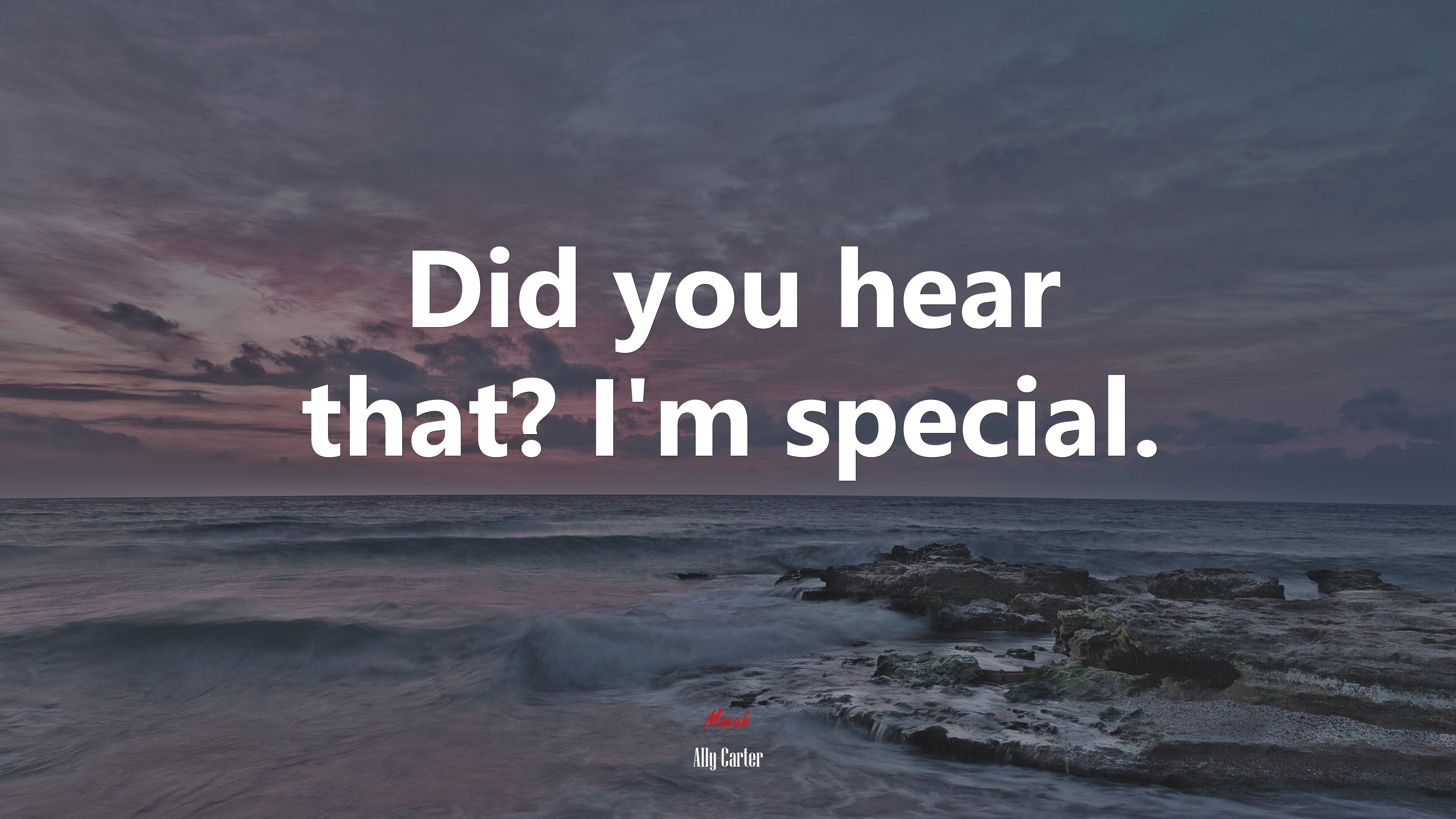 Did you hear that? I’m special. | Ally Carter quote HD Wallpaper