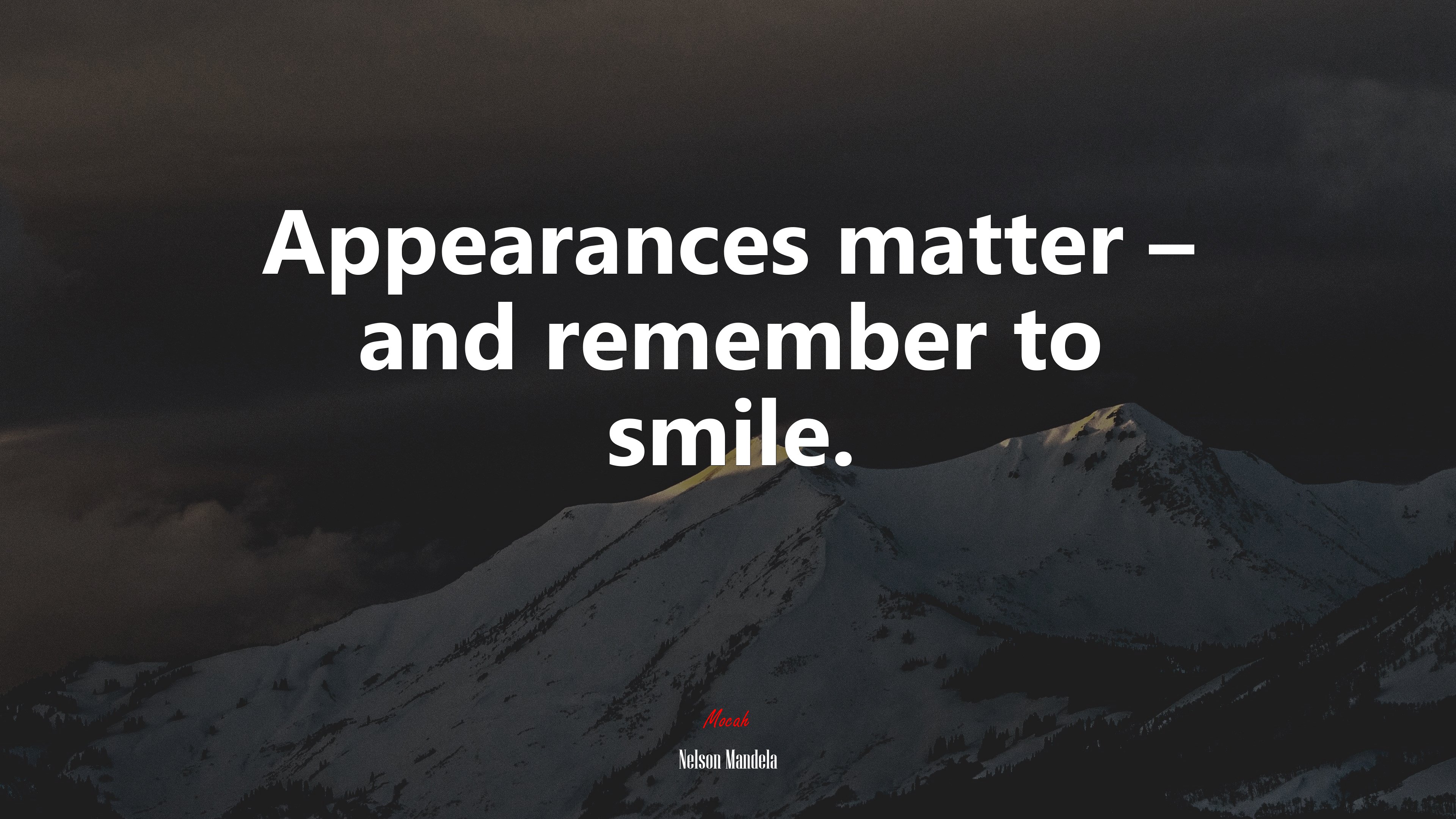 Appearances matter – and remember to smile. | Nelson Mandela quote HD Wallpaper