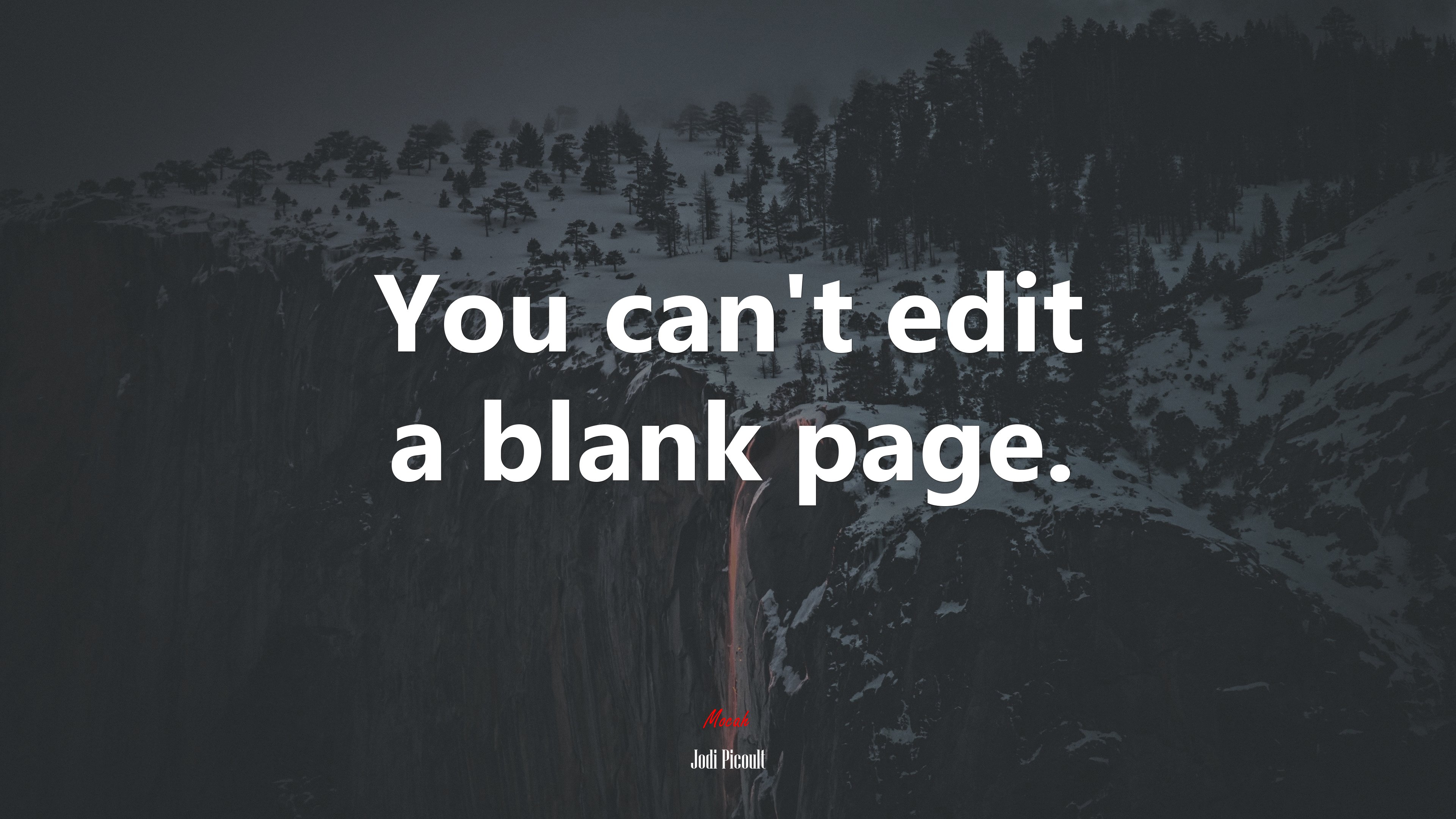 You can’t edit a blank page. | Jodi Picoult quote HD Wallpaper