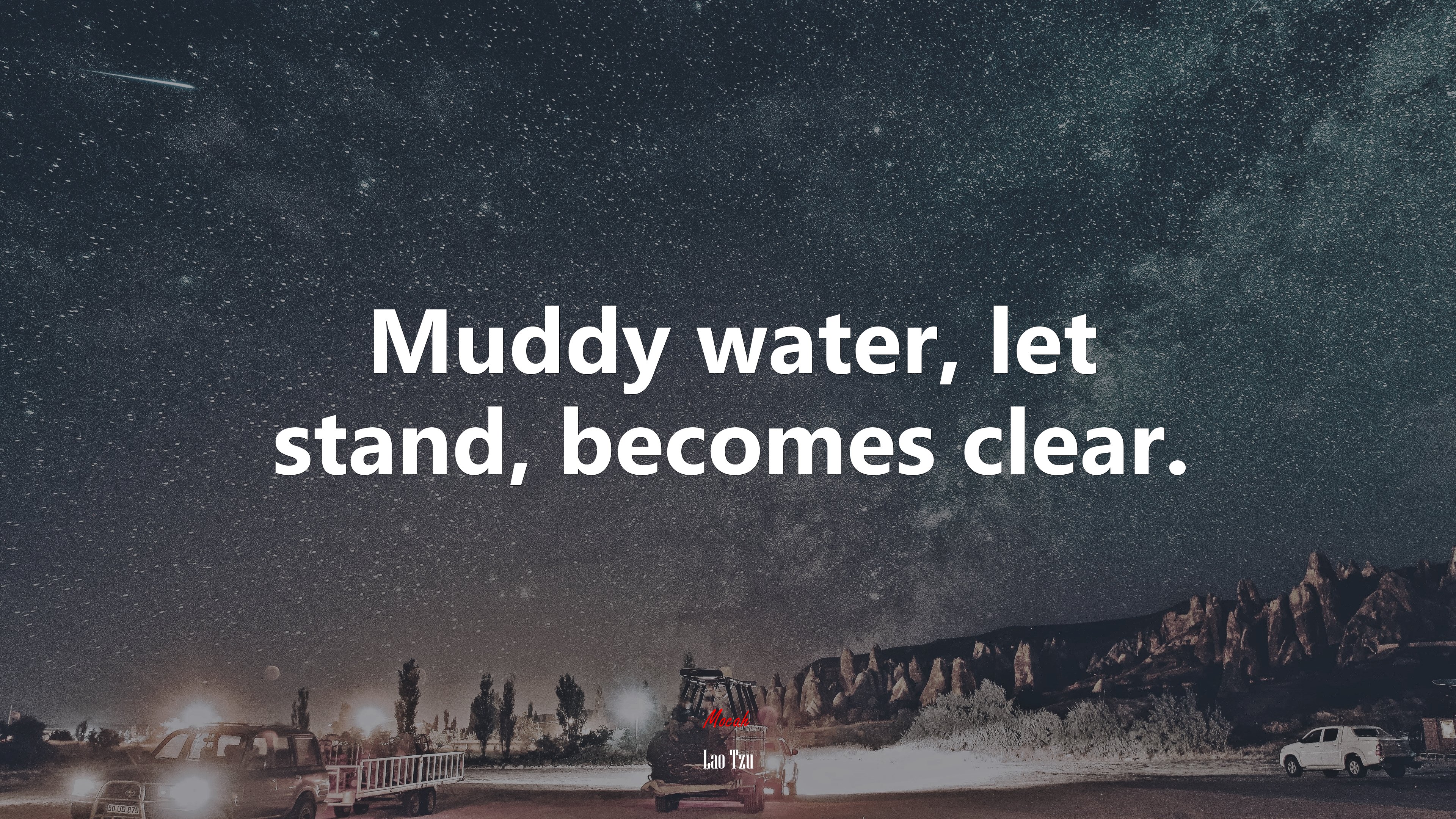 Muddy water, let stand, becomes clear. | Lao Tzu quote HD Wallpaper