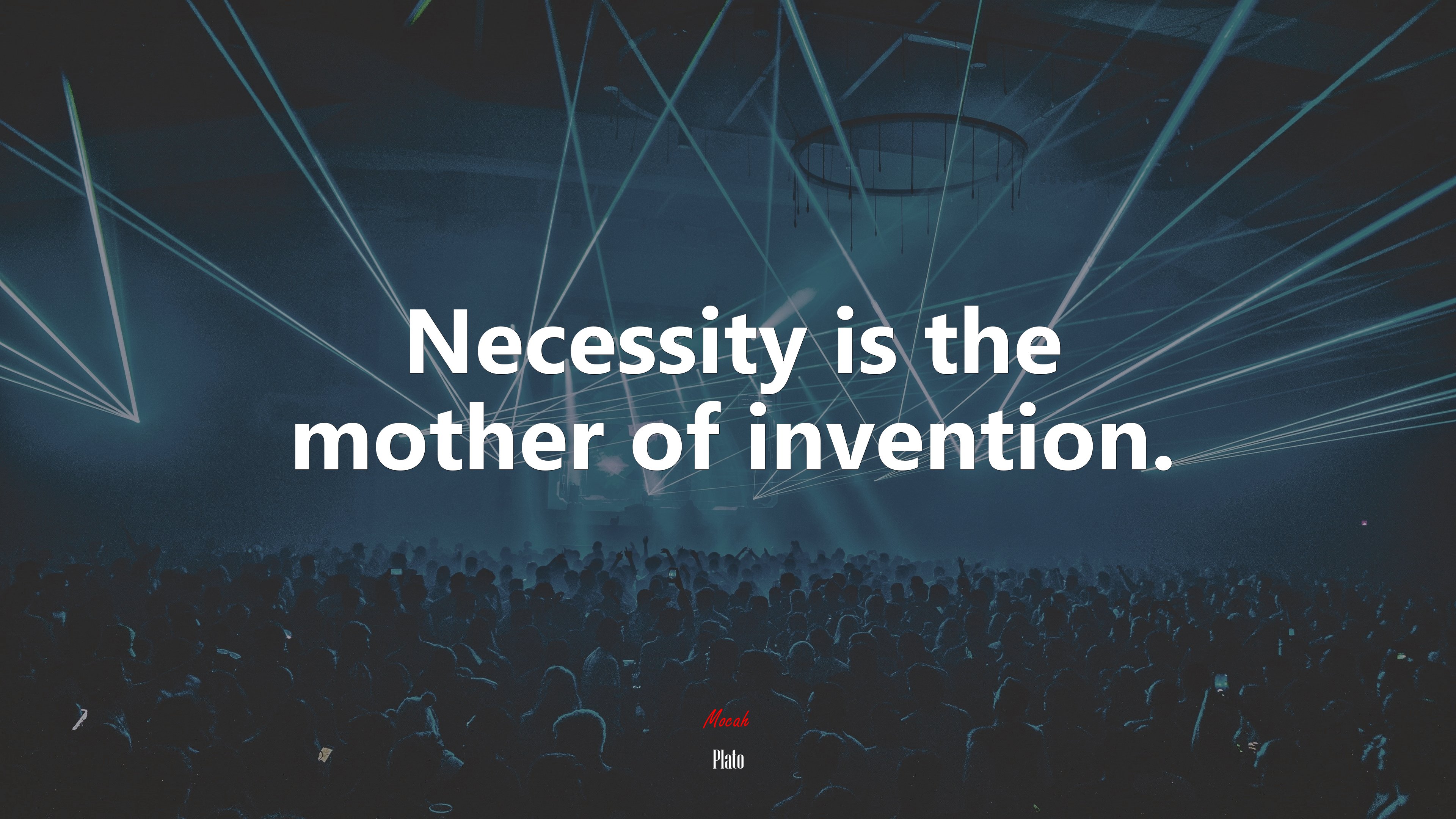 Necessity is the mother of invention. | Plato quote HD Wallpaper