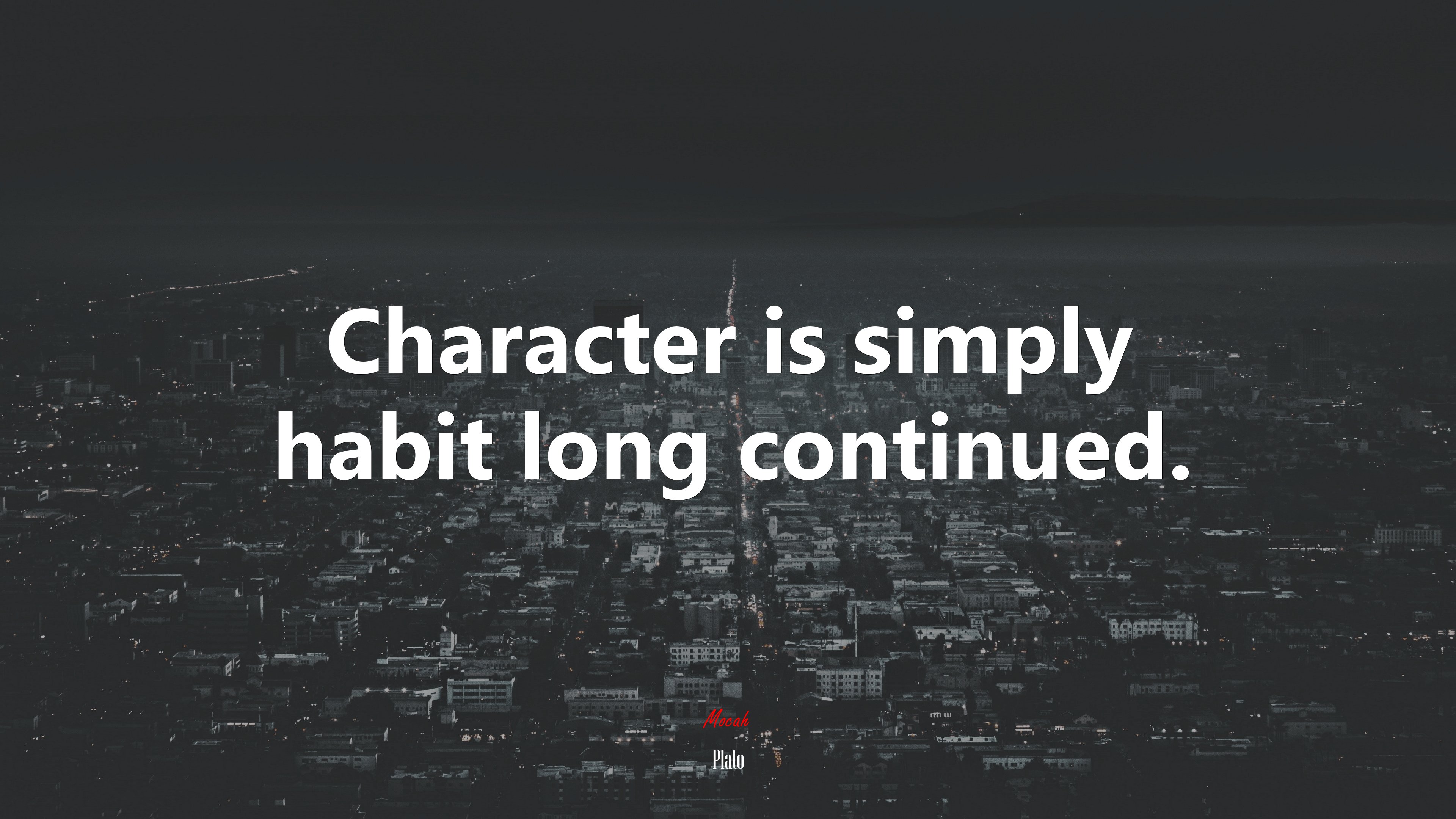 Character is simply habit long continued. | Plato quote HD Wallpaper