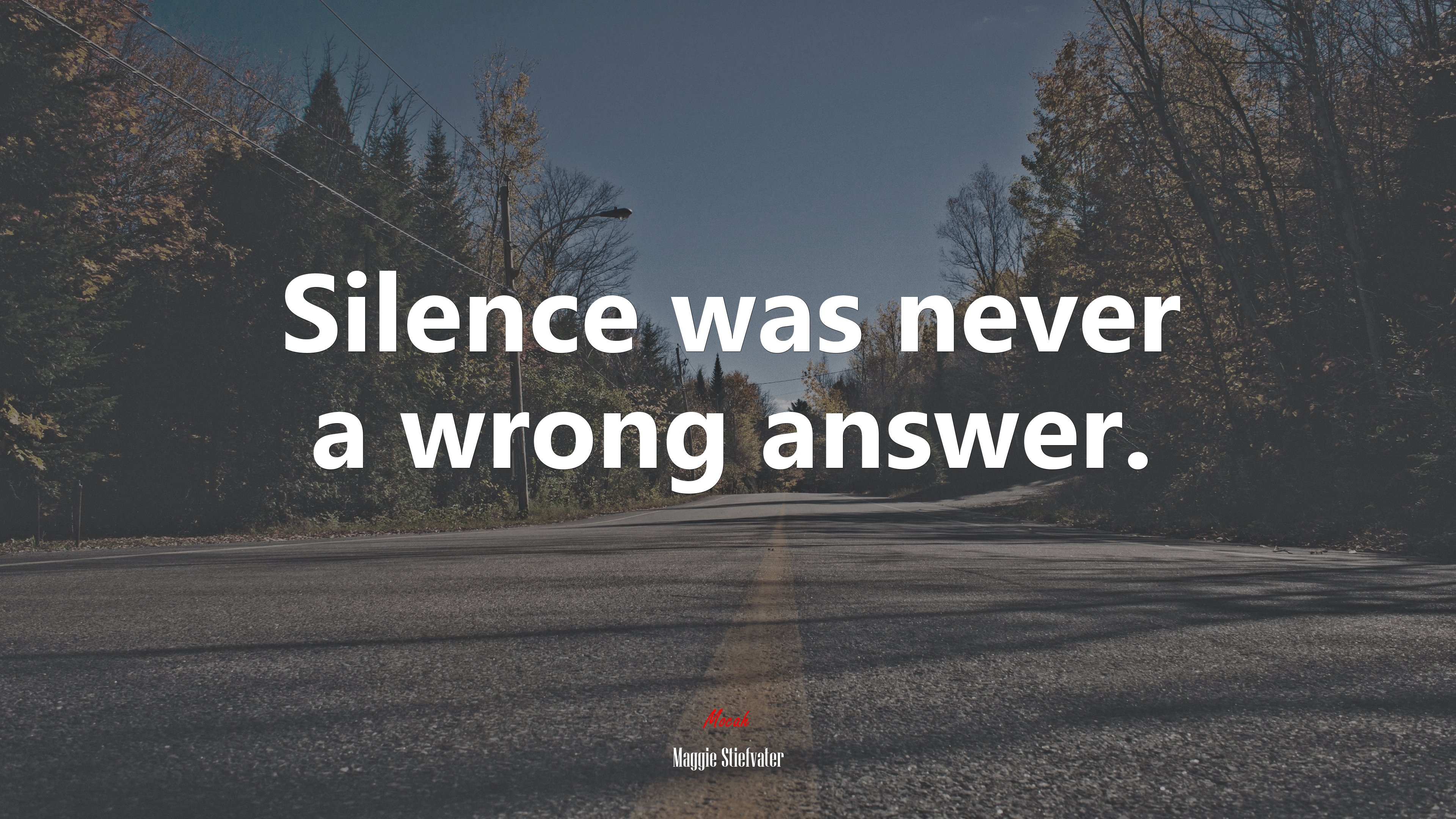 Silence was never a wrong answer. | Maggie Stiefvater quote HD Wallpaper