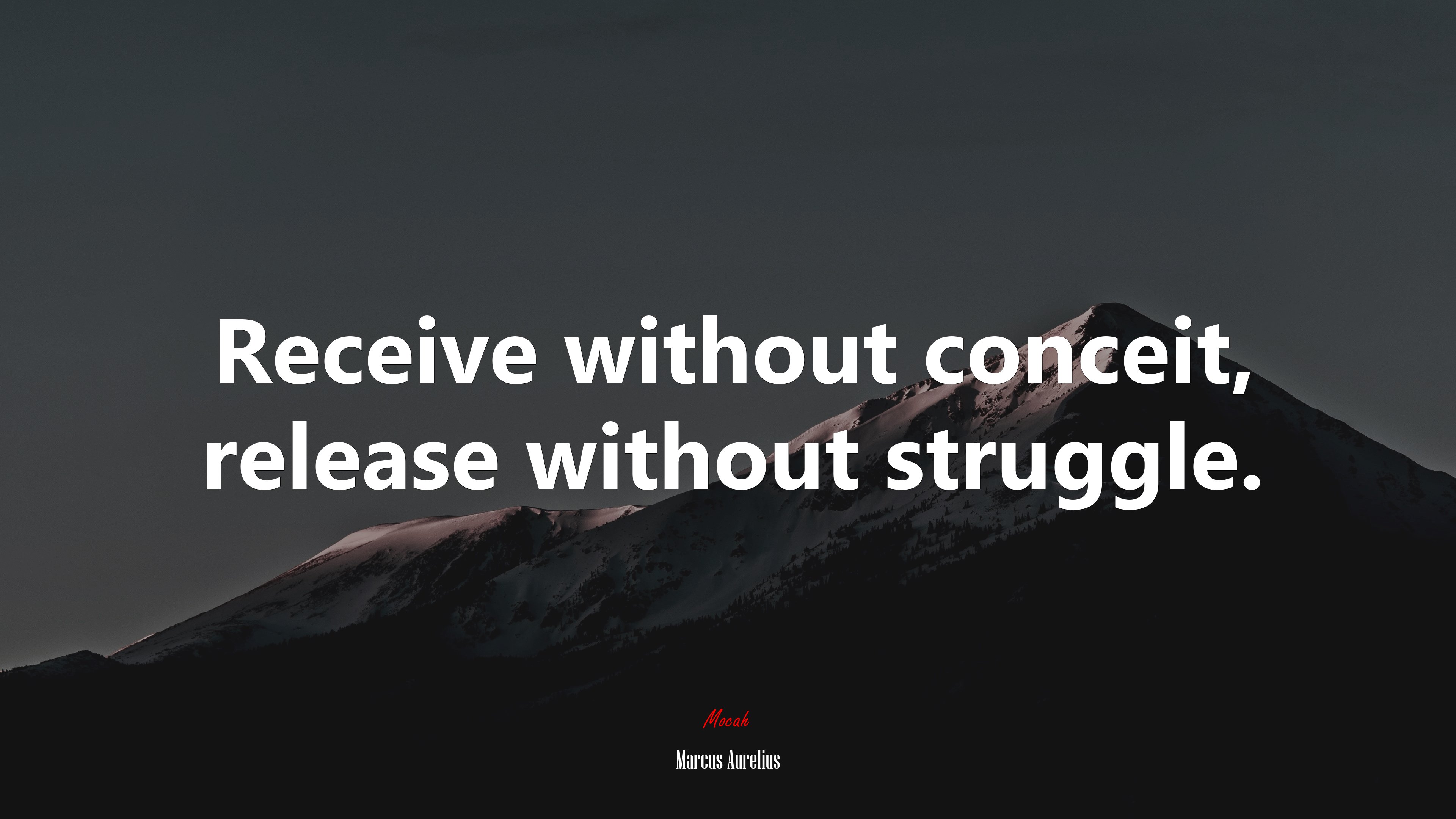 Receive without conceit, release without struggle. | Marcus Aurelius quote HD Wallpaper