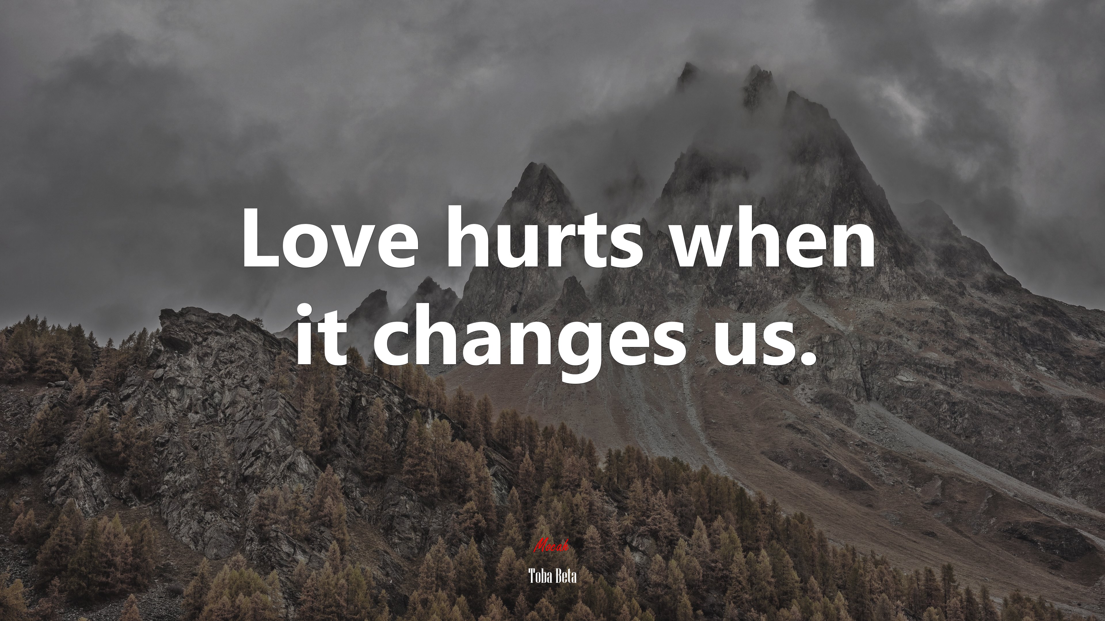 Love hurts when it changes us. | Toba Beta quote HD Wallpaper