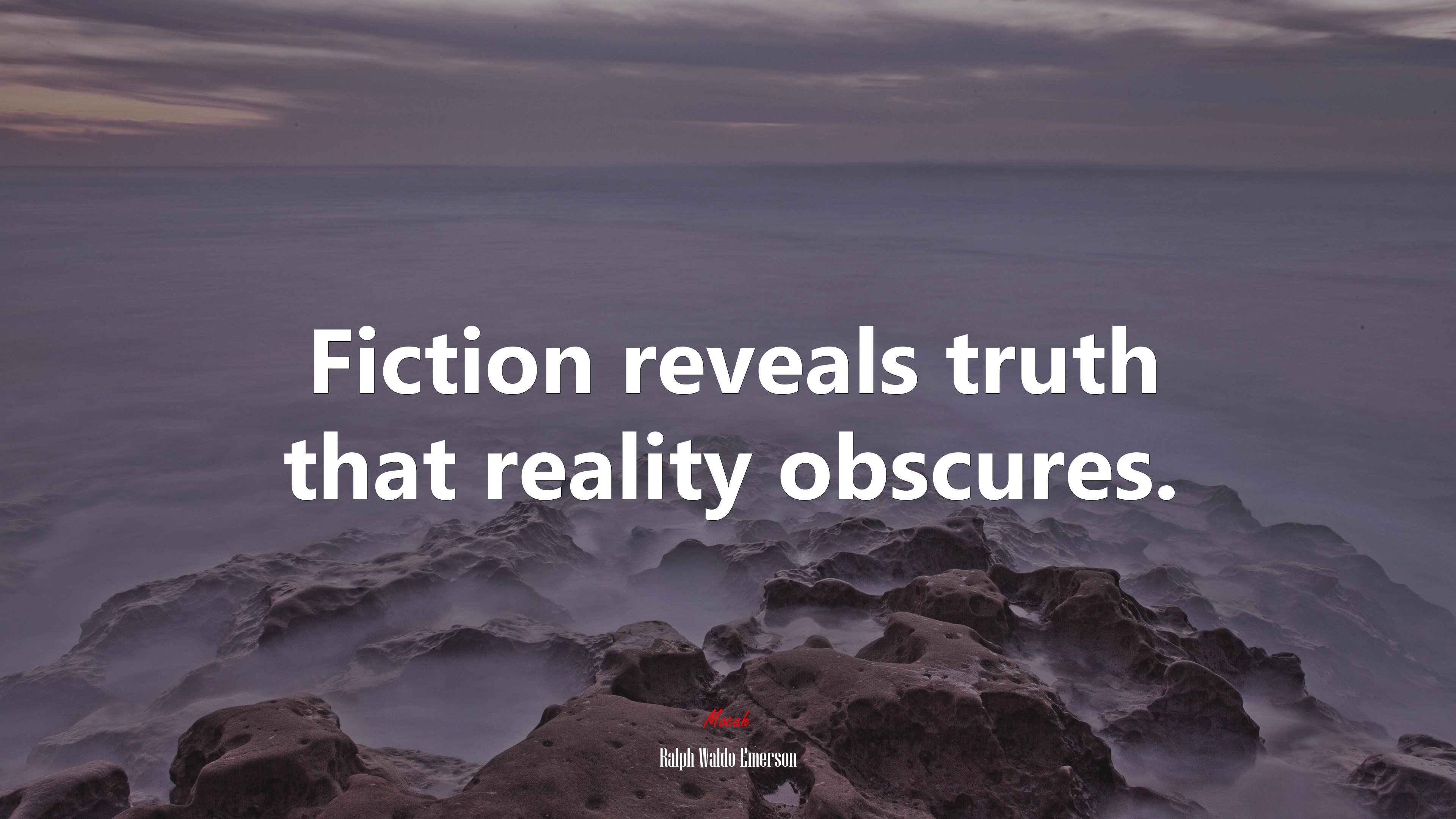 Fiction reveals truth that reality obscures. | Ralph Waldo Emerson quote HD Wallpaper