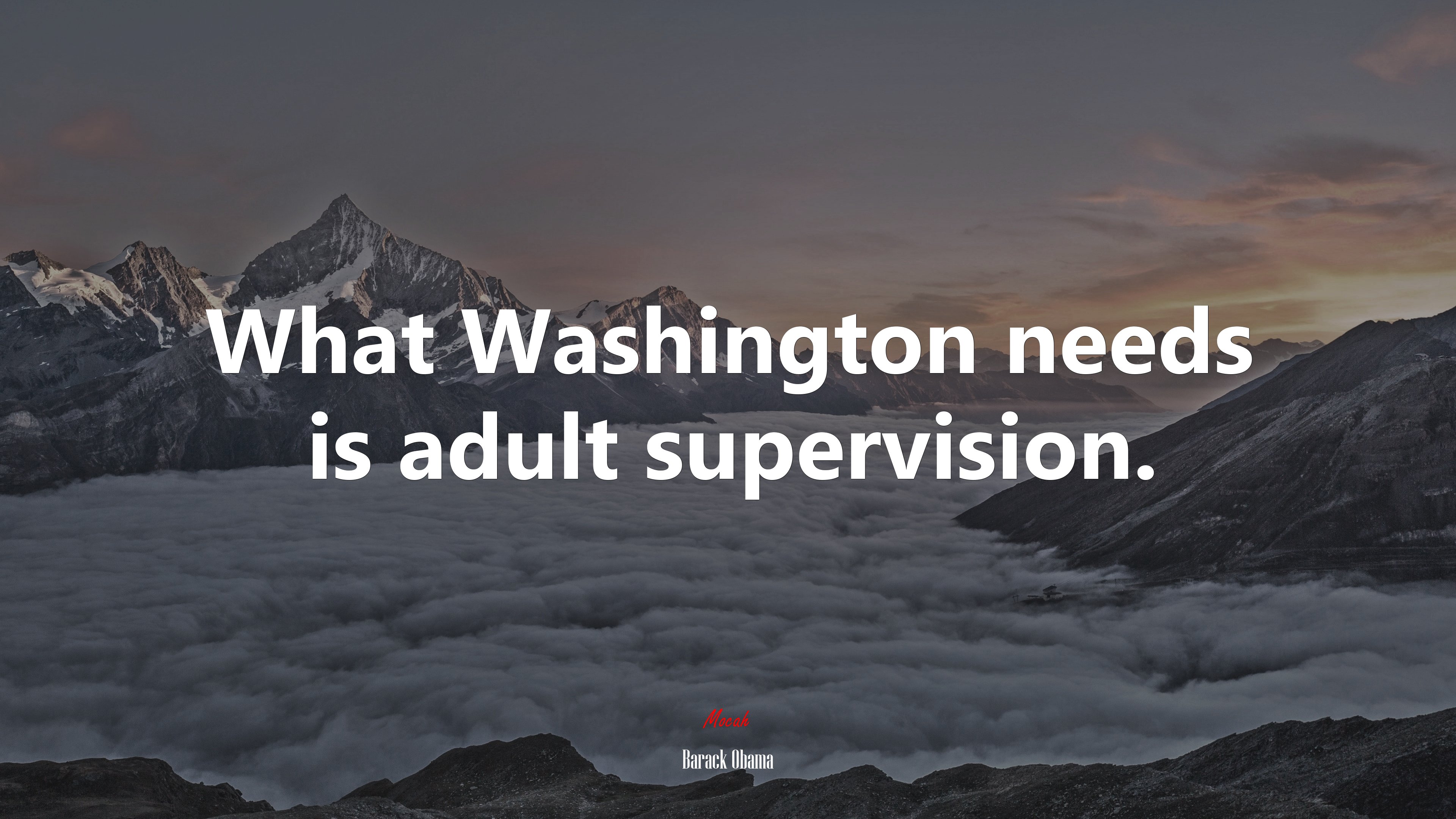 What Washington needs is adult supervision. | Barack Obama quote HD Wallpaper
