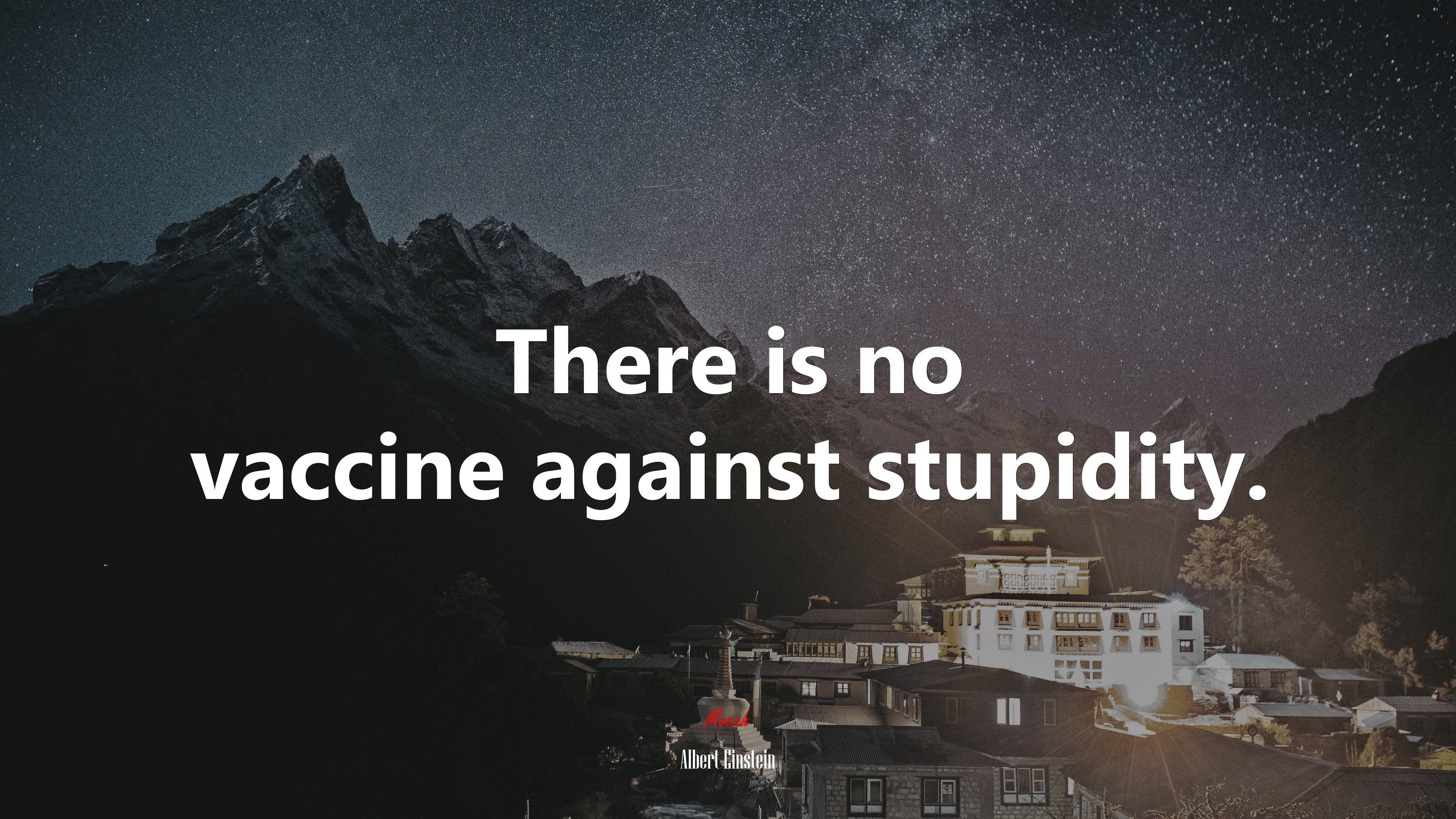 There is no vaccine against stupidity. | Albert Einstein quote HD Wallpaper