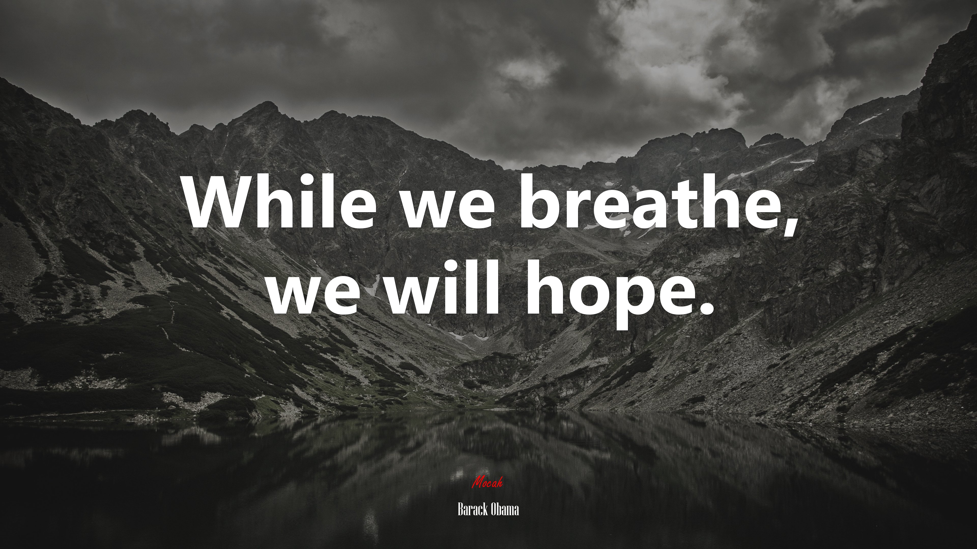 While we breathe, we will hope. | Barack Obama quote HD Wallpaper