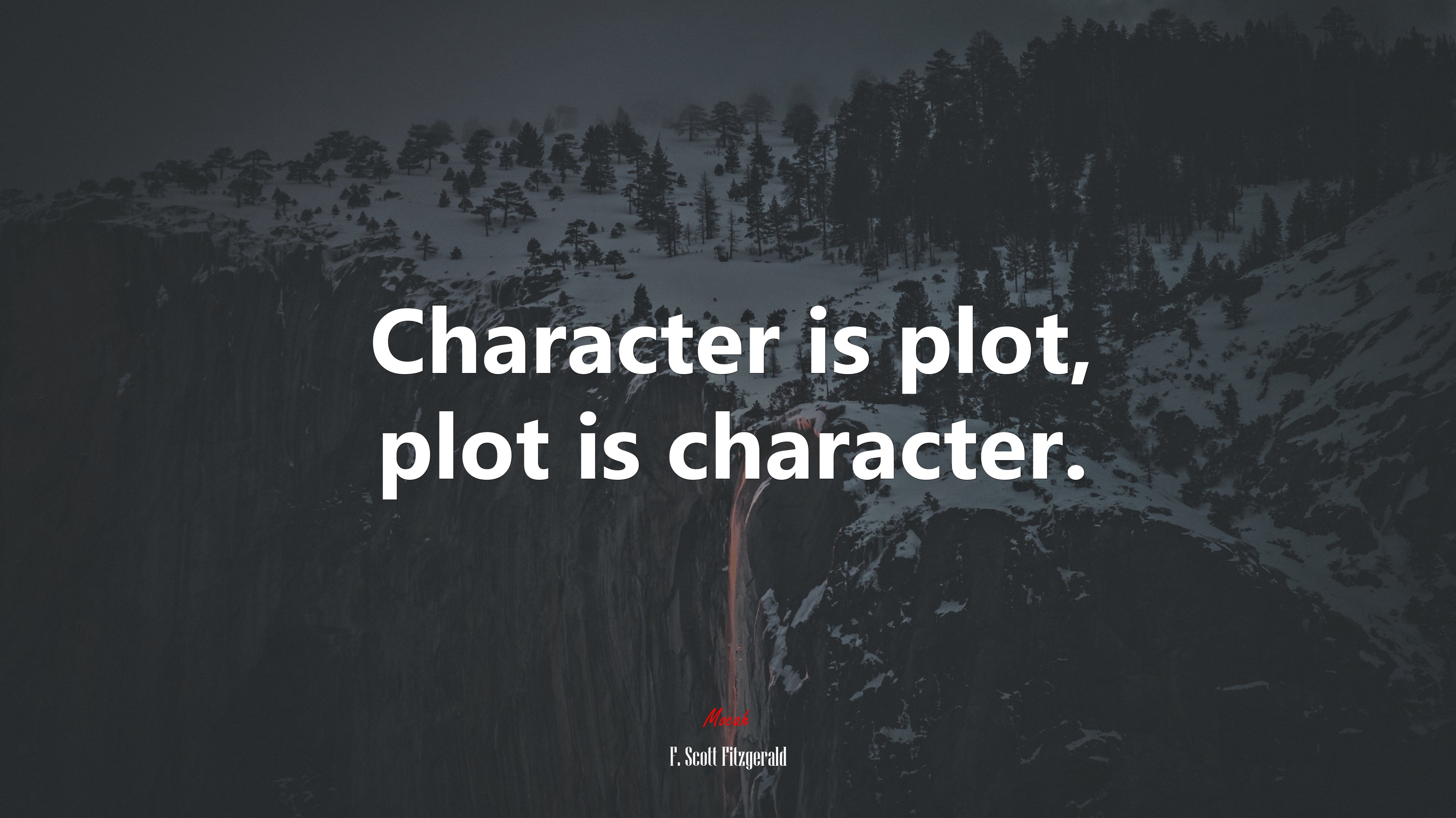 Character is plot, plot is character. | F. Scott Fitzgerald quote HD Wallpaper