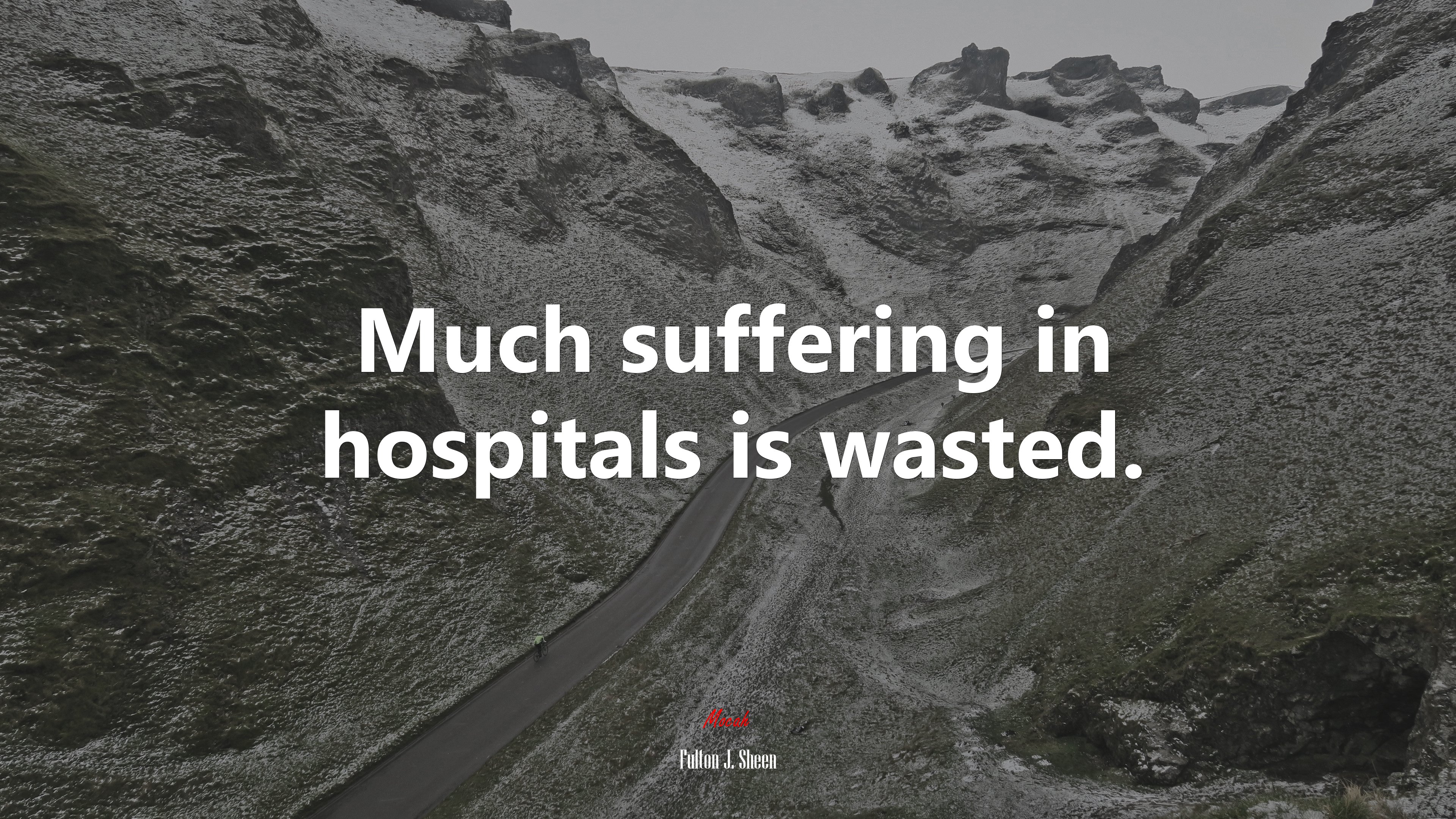 Much suffering in hospitals is wasted. | Fulton J. Sheen quote HD Wallpaper