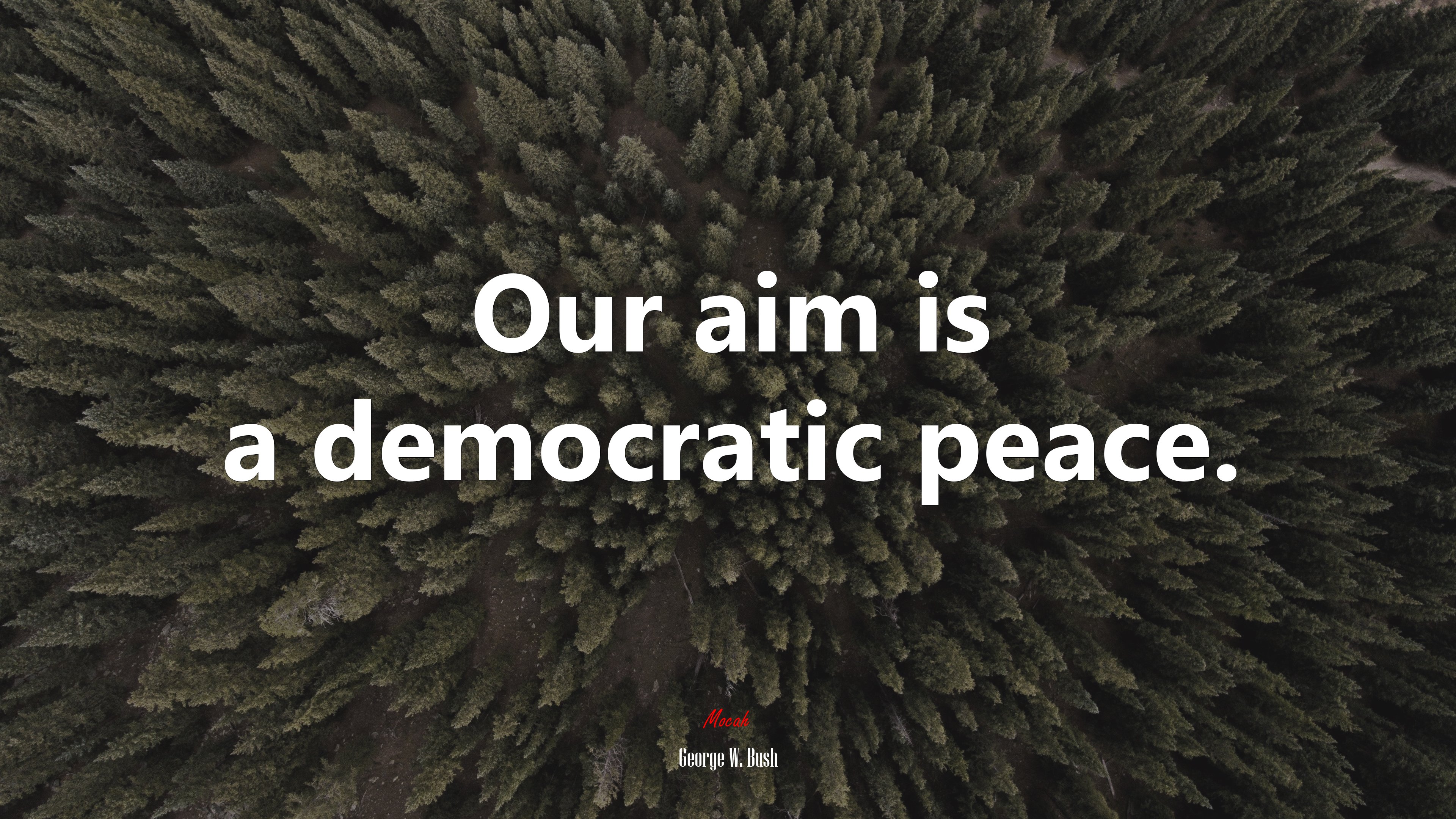 Our aim is a democratic peace. | George W. Bush quote HD Wallpaper