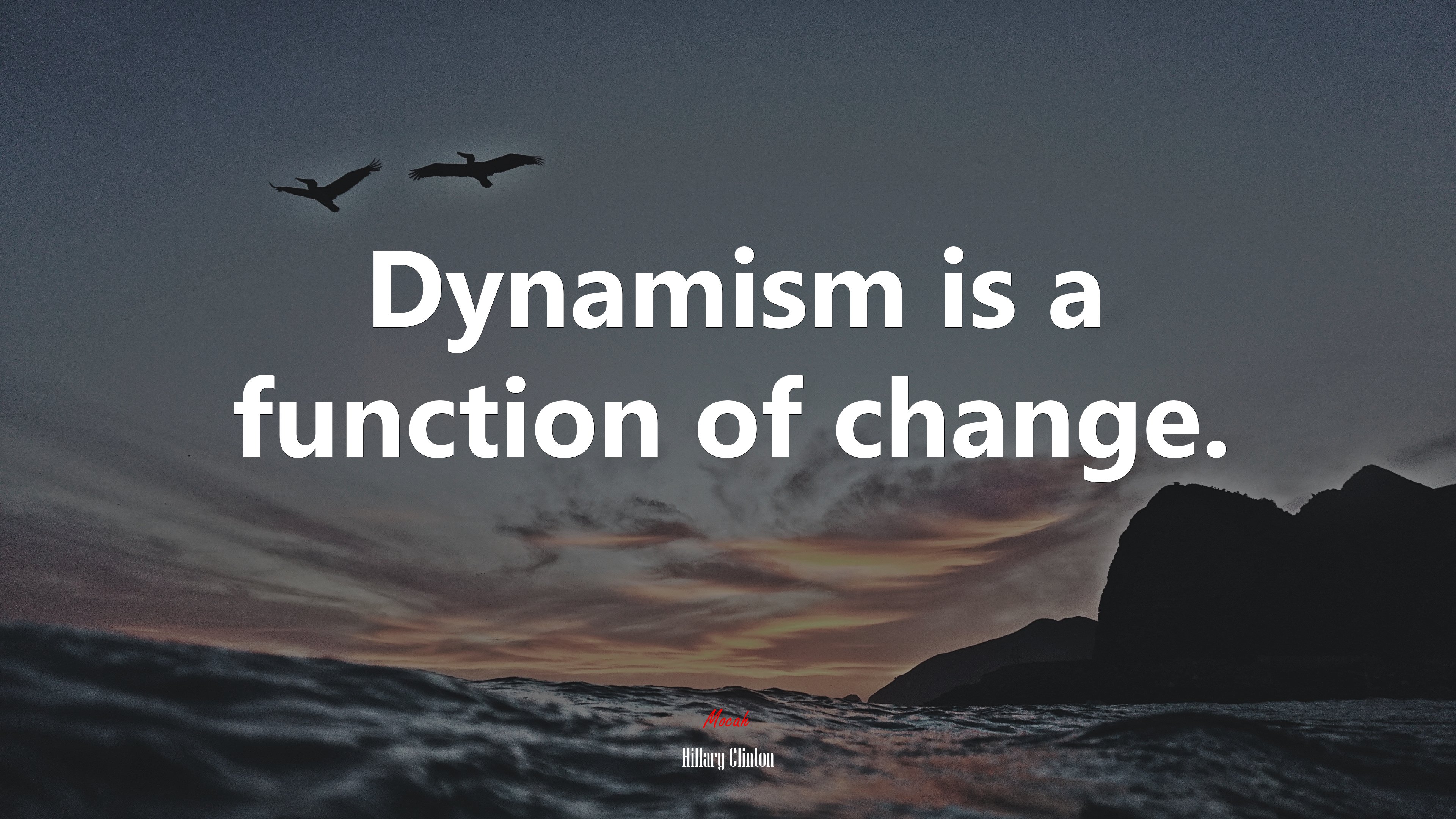 Dynamism is a function of change. | Hillary Clinton quote HD Wallpaper