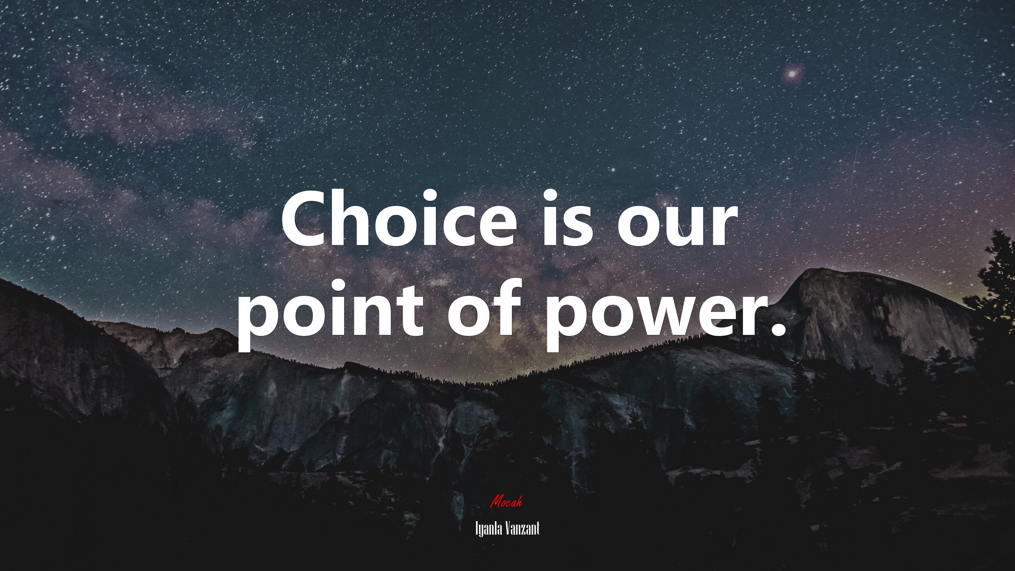 Choice is our point of power. | Iyanla Vanzant quote HD Wallpaper