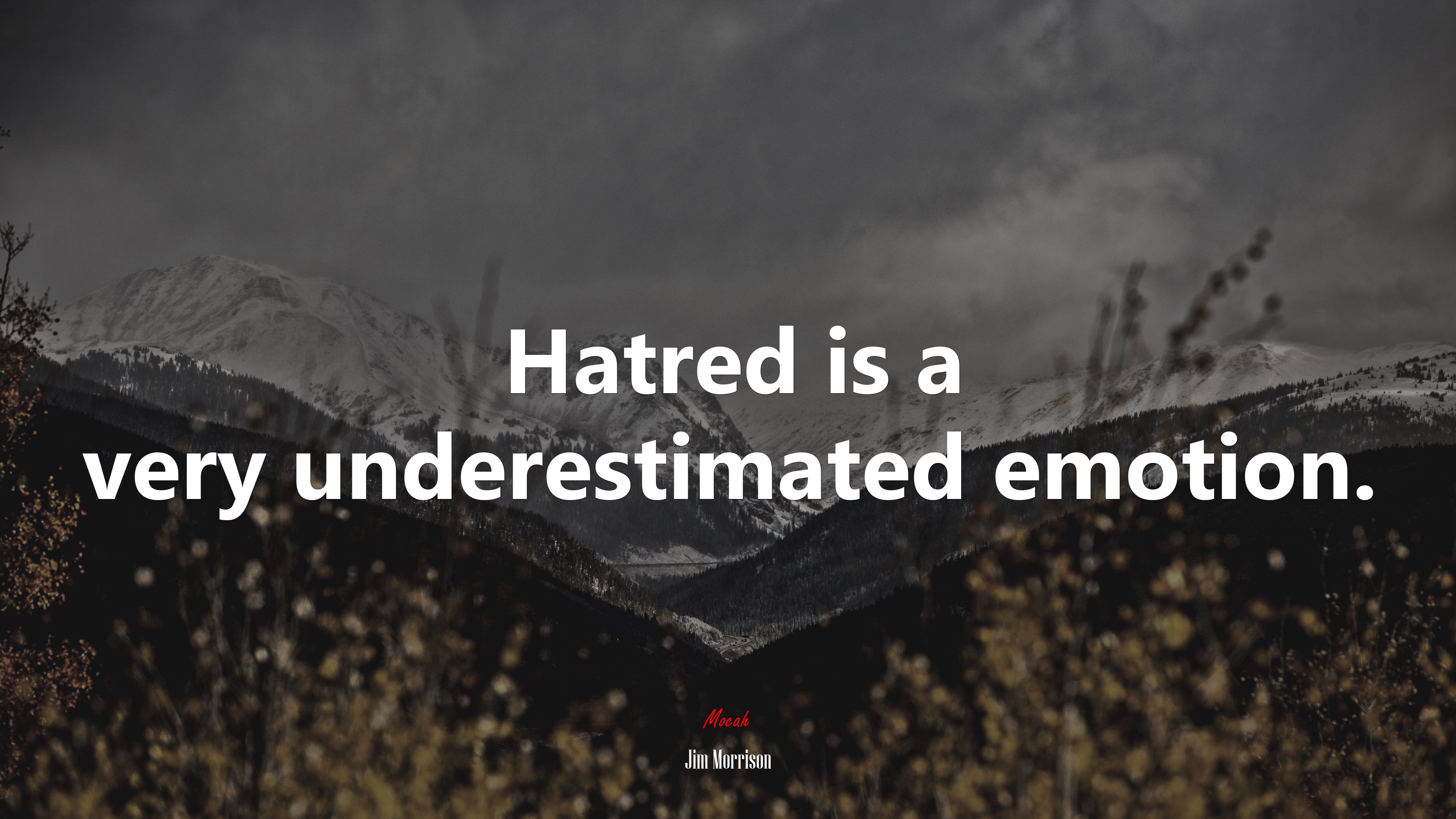 Hatred is a very underestimated emotion. | Jim Morrison quote HD Wallpaper