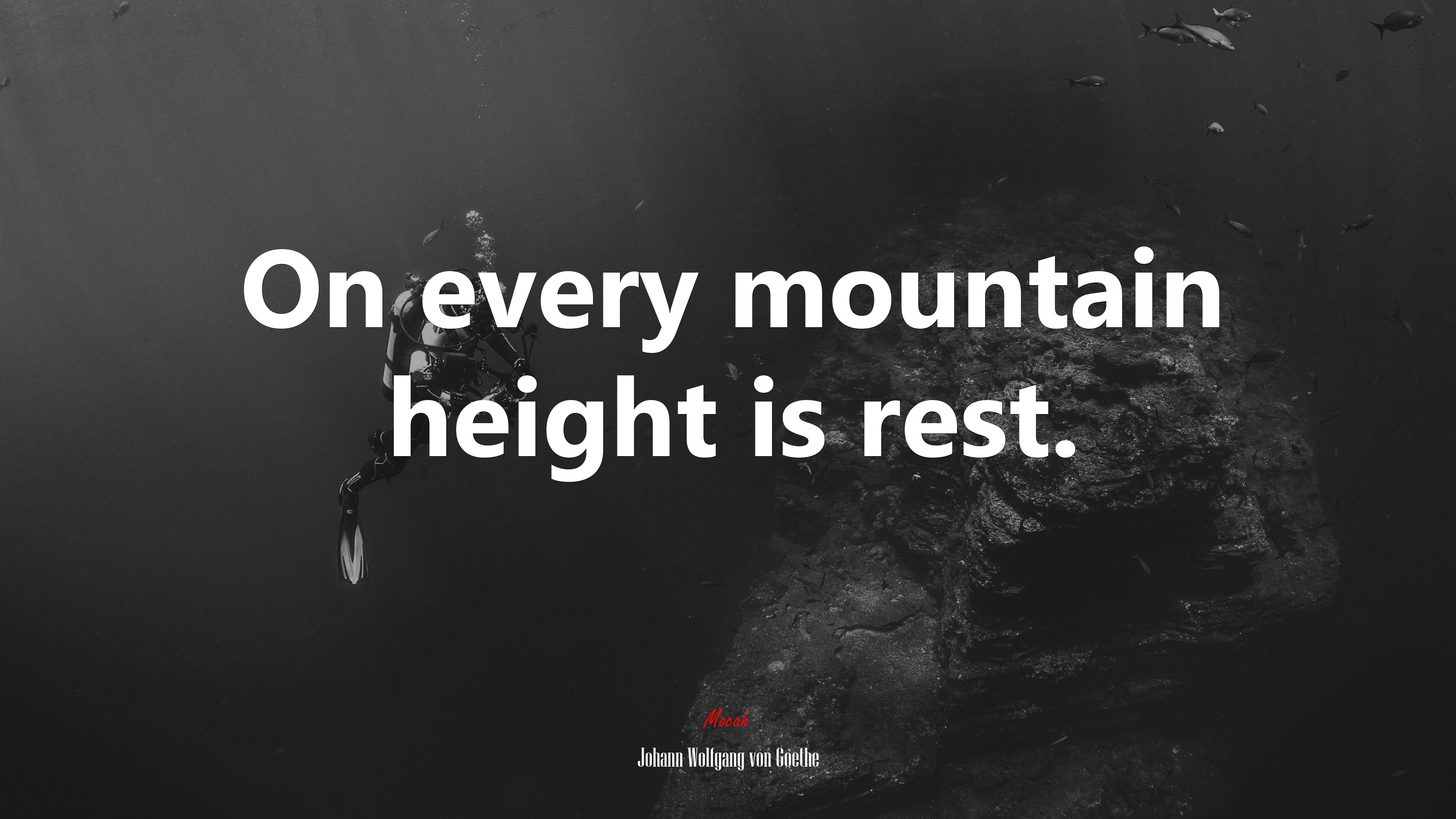 On every mountain height is rest. | Johann Wolfgang von Goethe quote HD Wallpaper