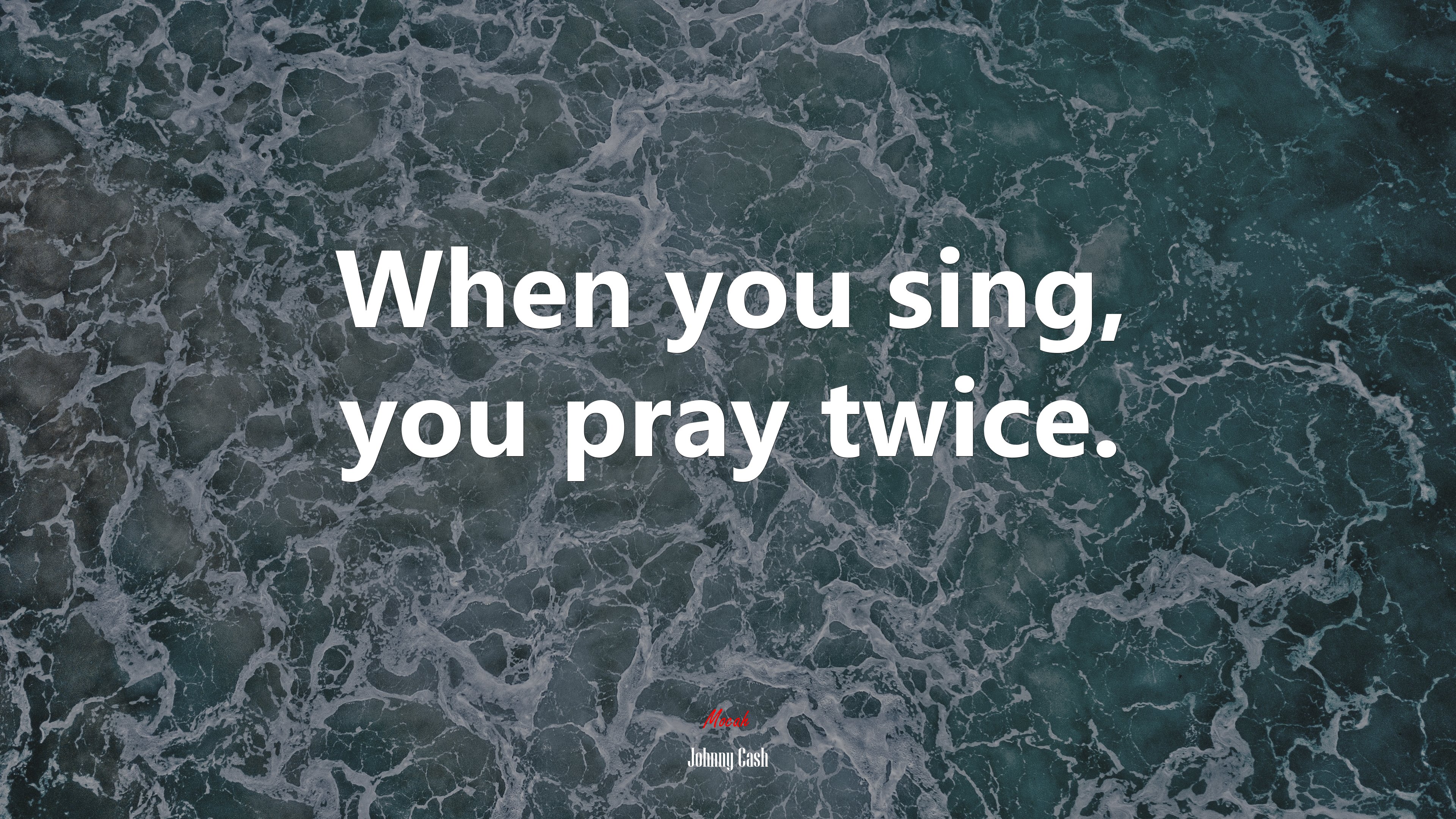 When you sing, you pray twice. | Johnny Cash quote HD Wallpaper