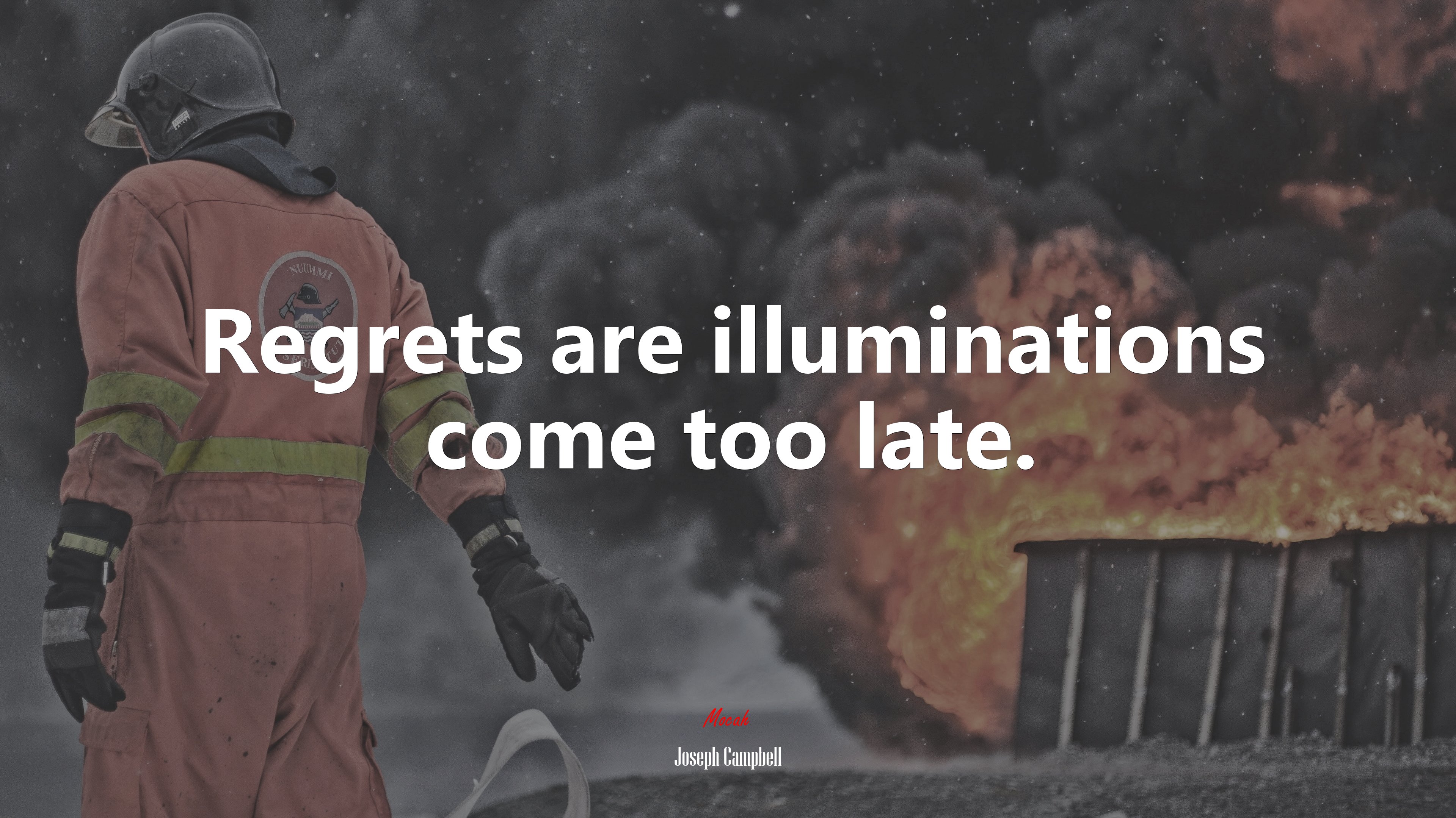 Regrets are illuminations come too late. | Joseph Campbell quote HD Wallpaper