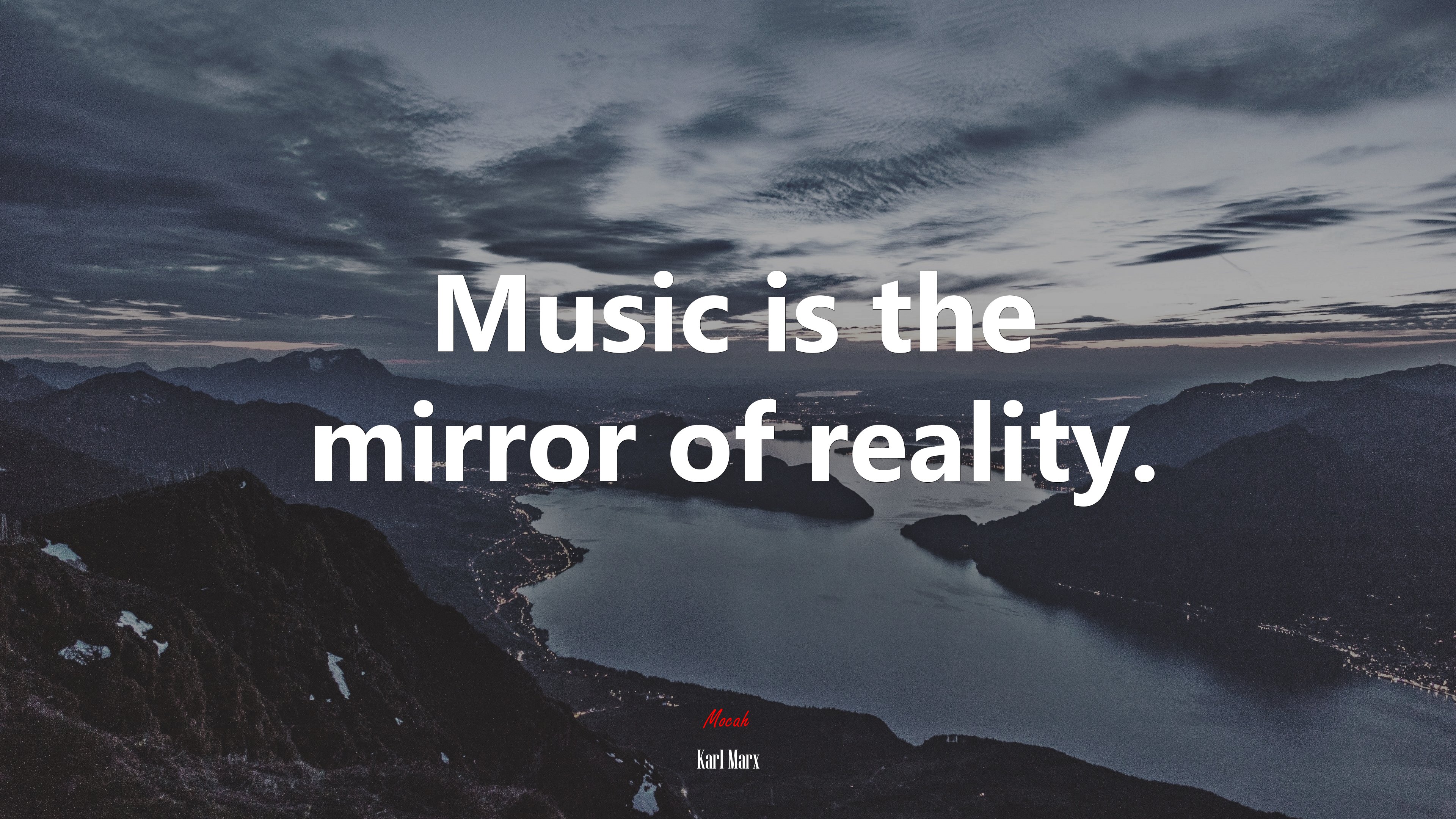 Music is the mirror of reality. | Karl Marx quote HD Wallpaper
