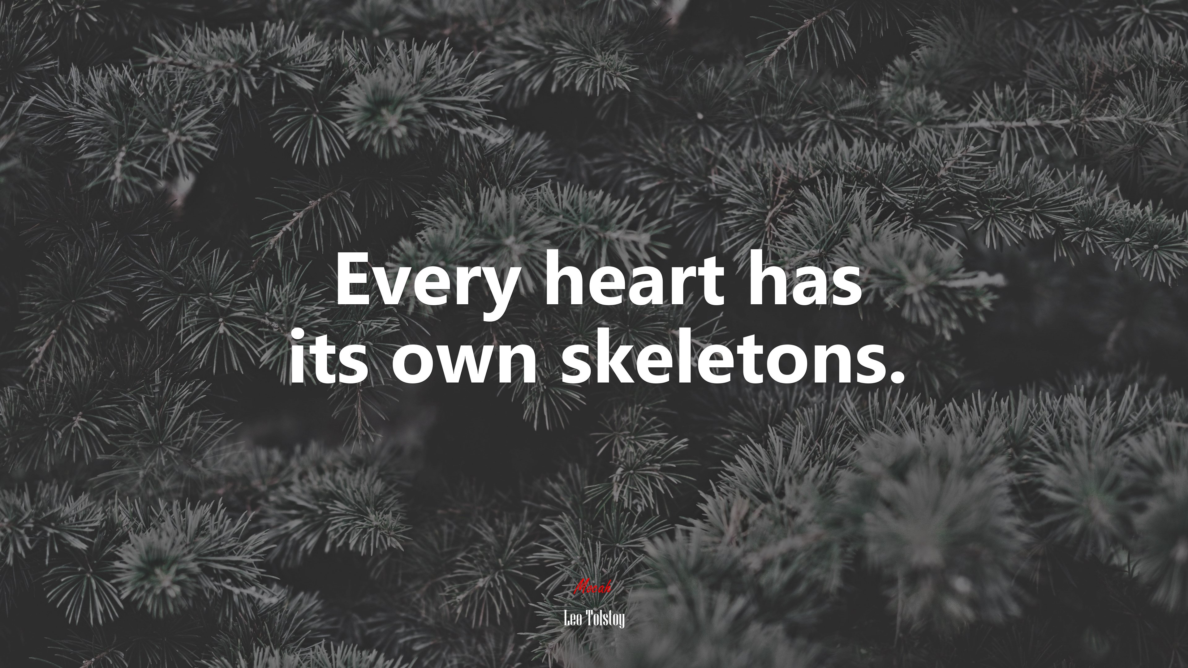 Every heart has its own skeletons. | Leo Tolstoy quote HD Wallpaper