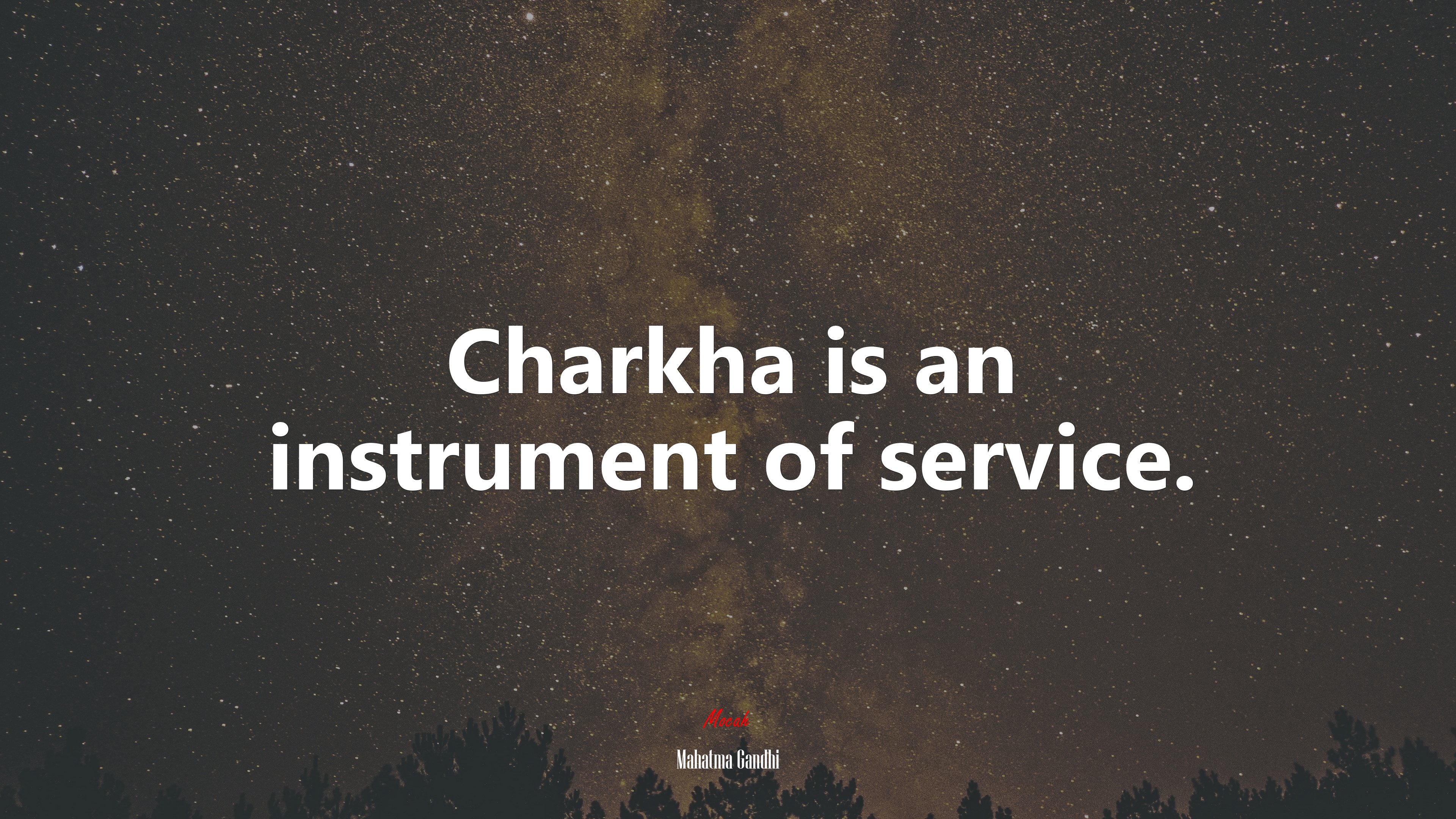 Charkha is an instrument of service. | Mahatma Gandhi quote HD Wallpaper