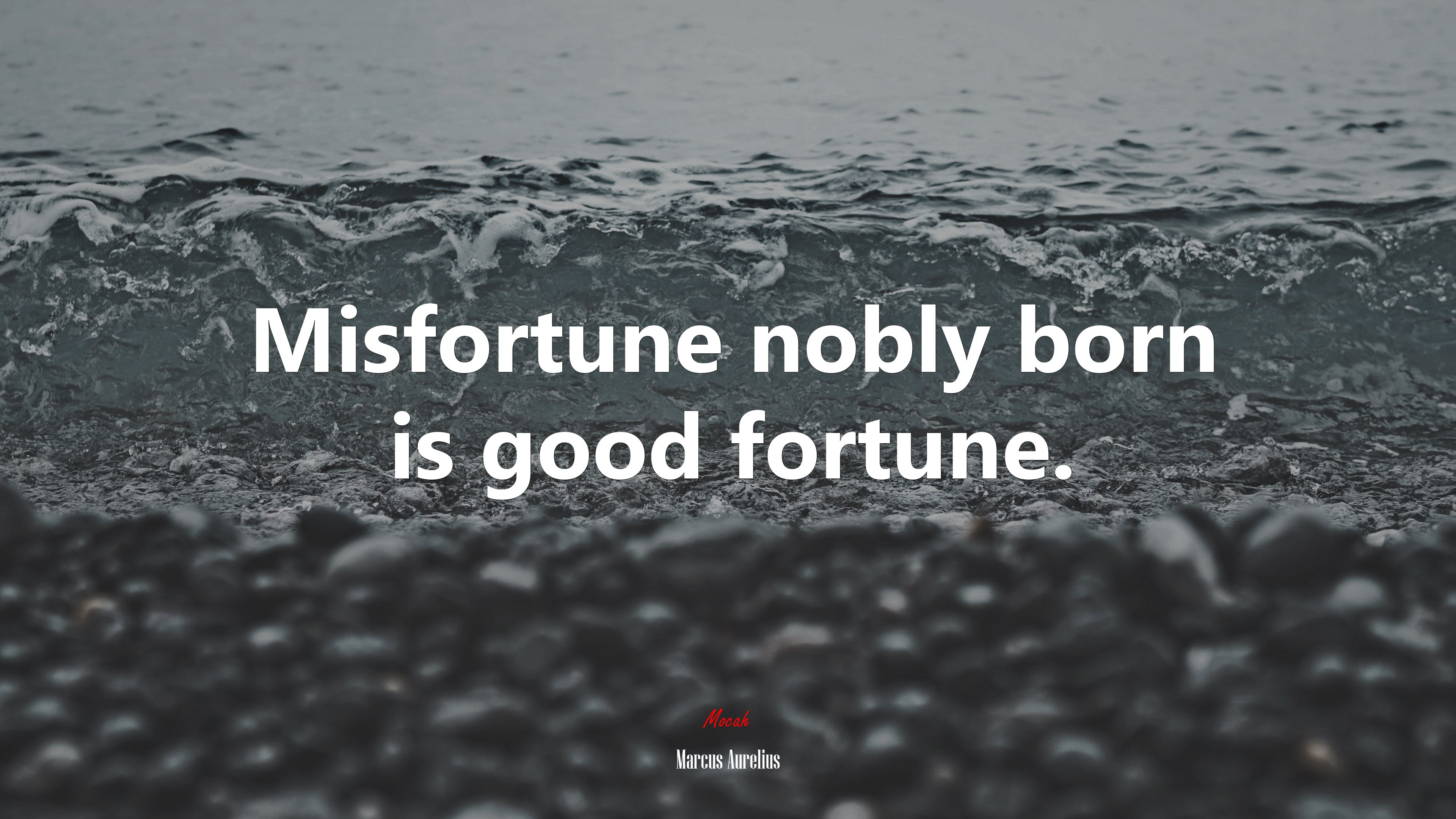 Misfortune nobly born is good fortune. | Marcus Aurelius quote HD Wallpaper