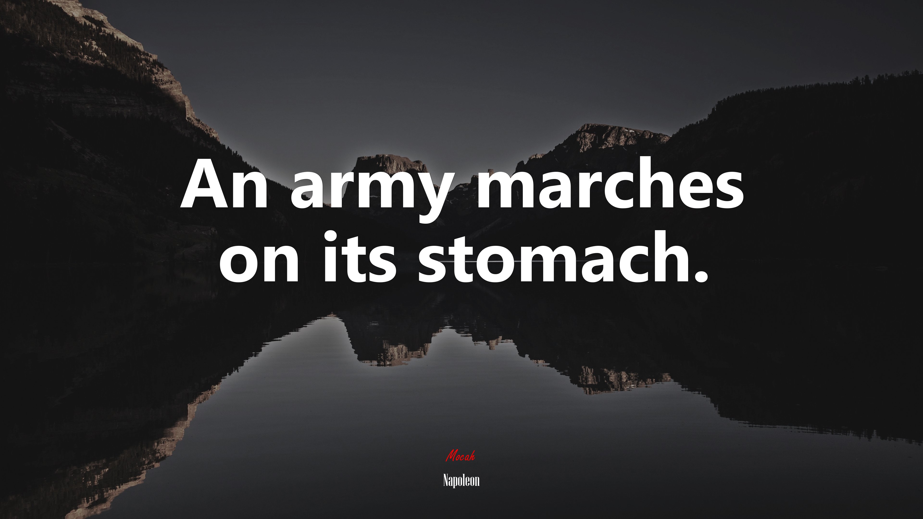 An army marches on its stomach. | Napoleon quote HD Wallpaper