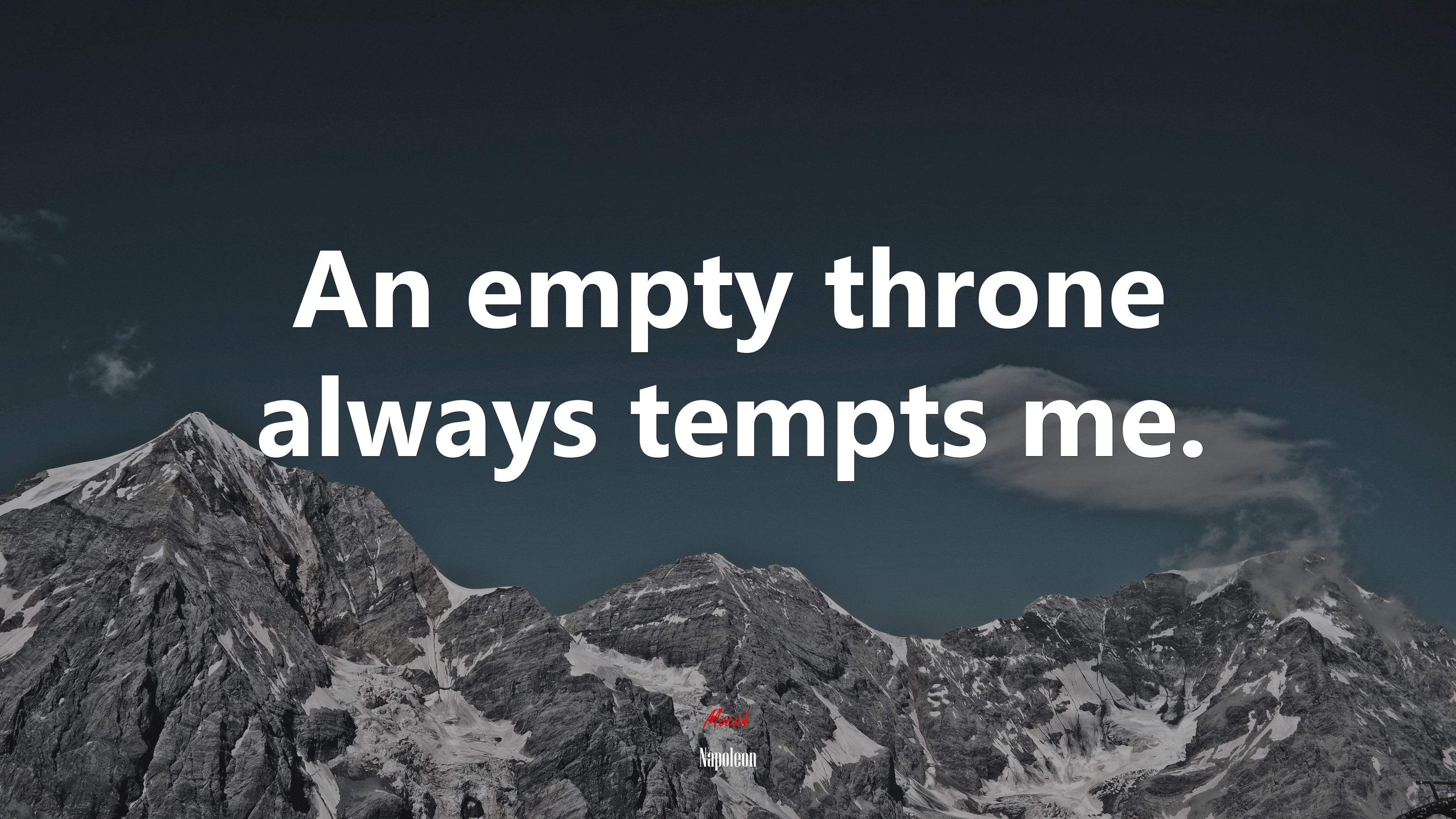 An empty throne always tempts me. | Napoleon quote HD Wallpaper