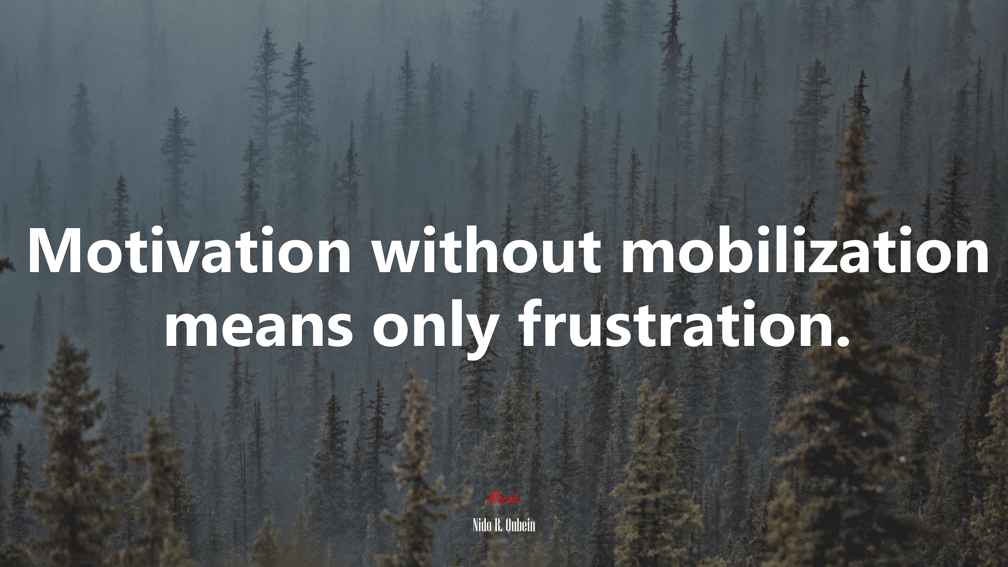 Motivation without mobilization means only frustration. | Nido R. Qubein quote HD Wallpaper