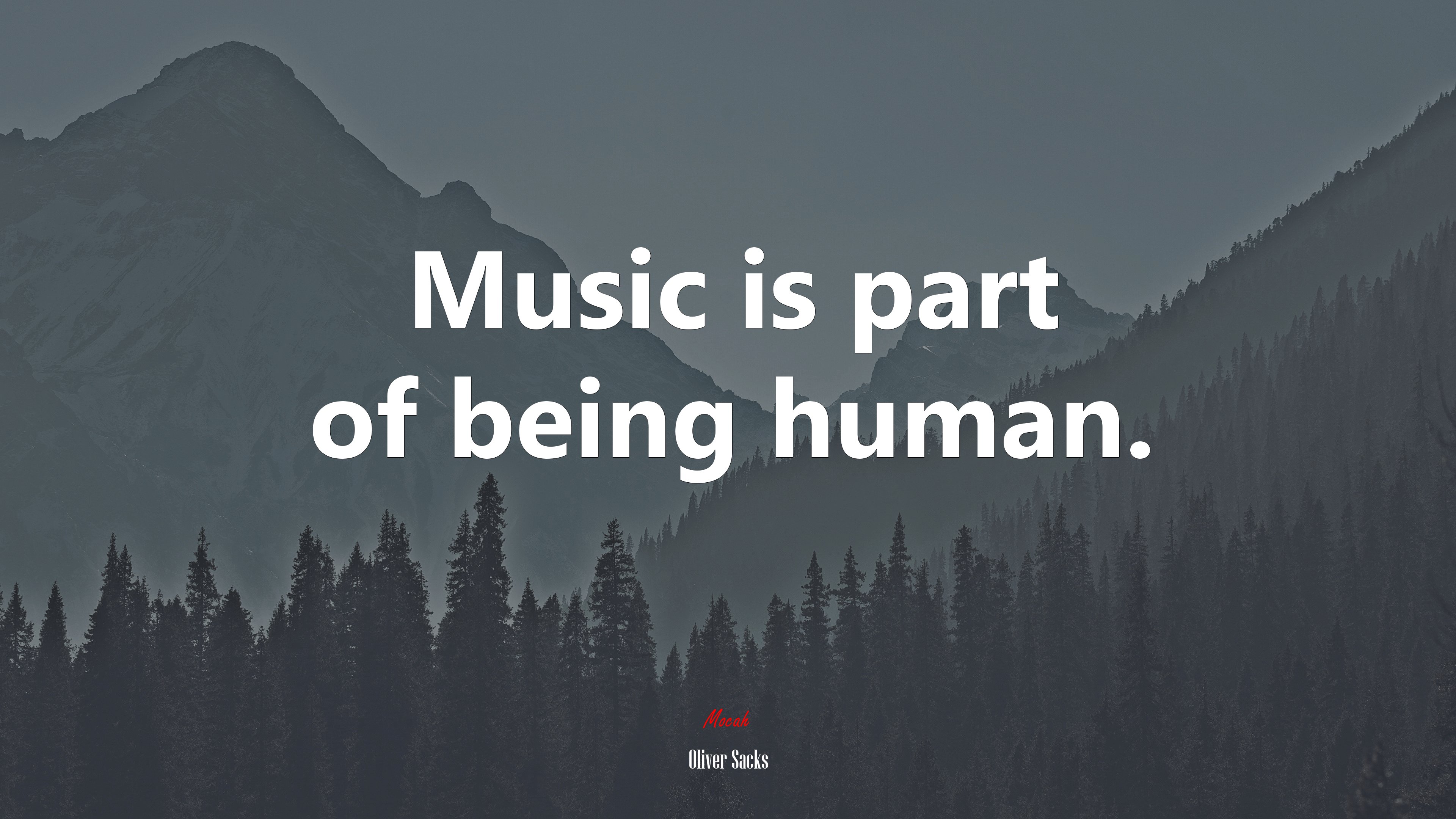 Music is part of being human. | Oliver Sacks quote HD Wallpaper