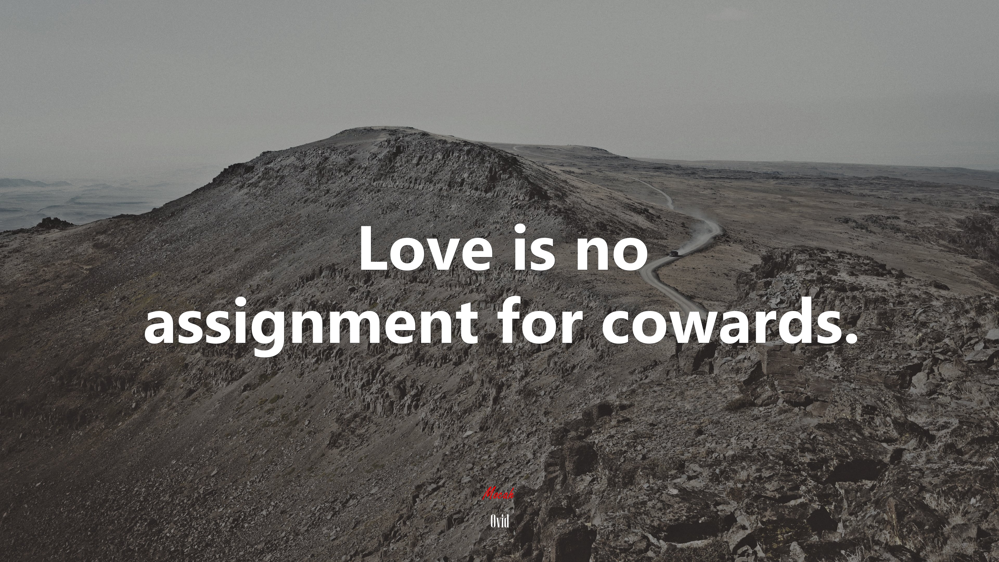 Love is no assignment for cowards. | Ovid quote HD Wallpaper