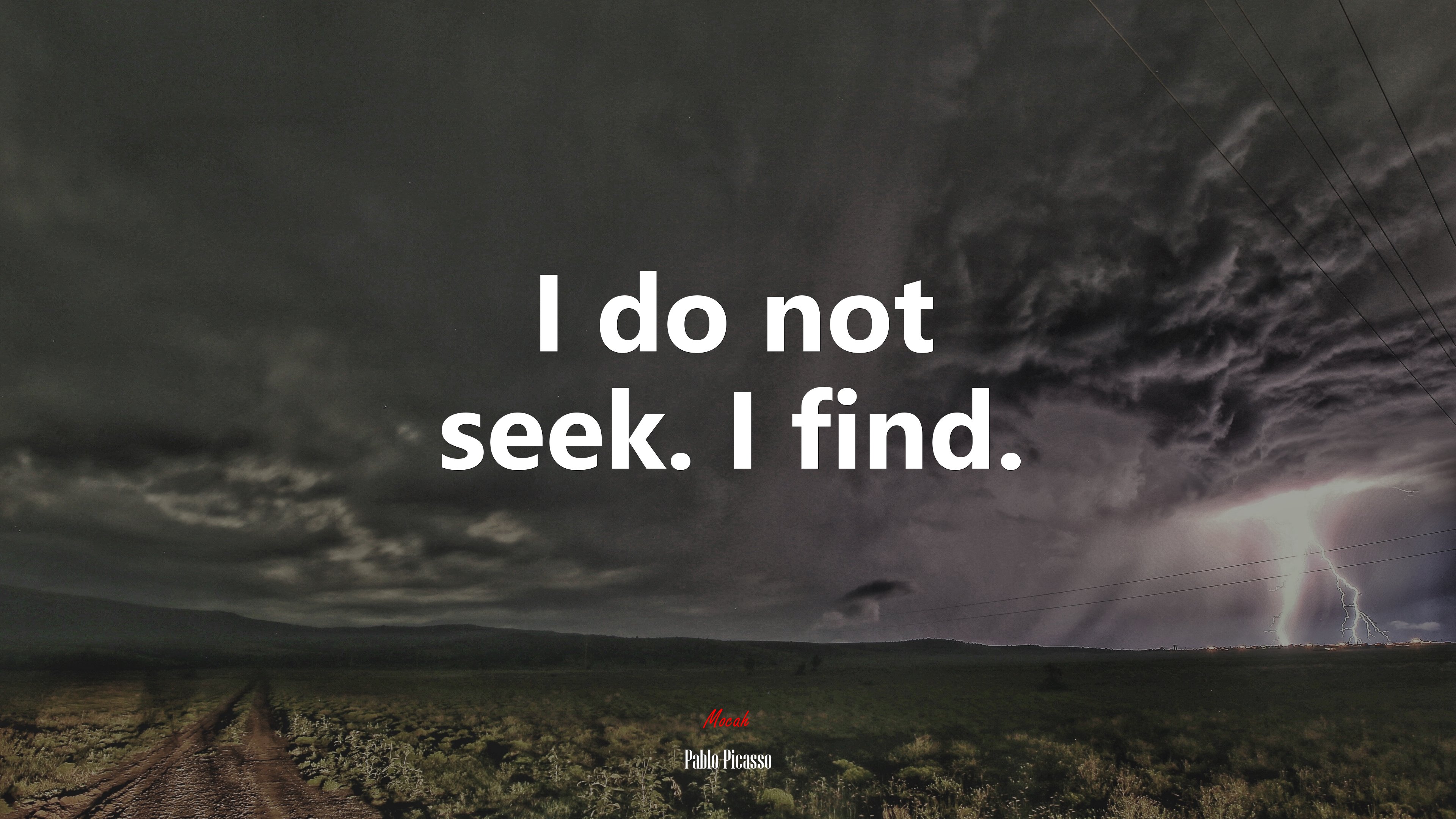 I do not seek. I find. | Pablo Picasso quote HD Wallpaper