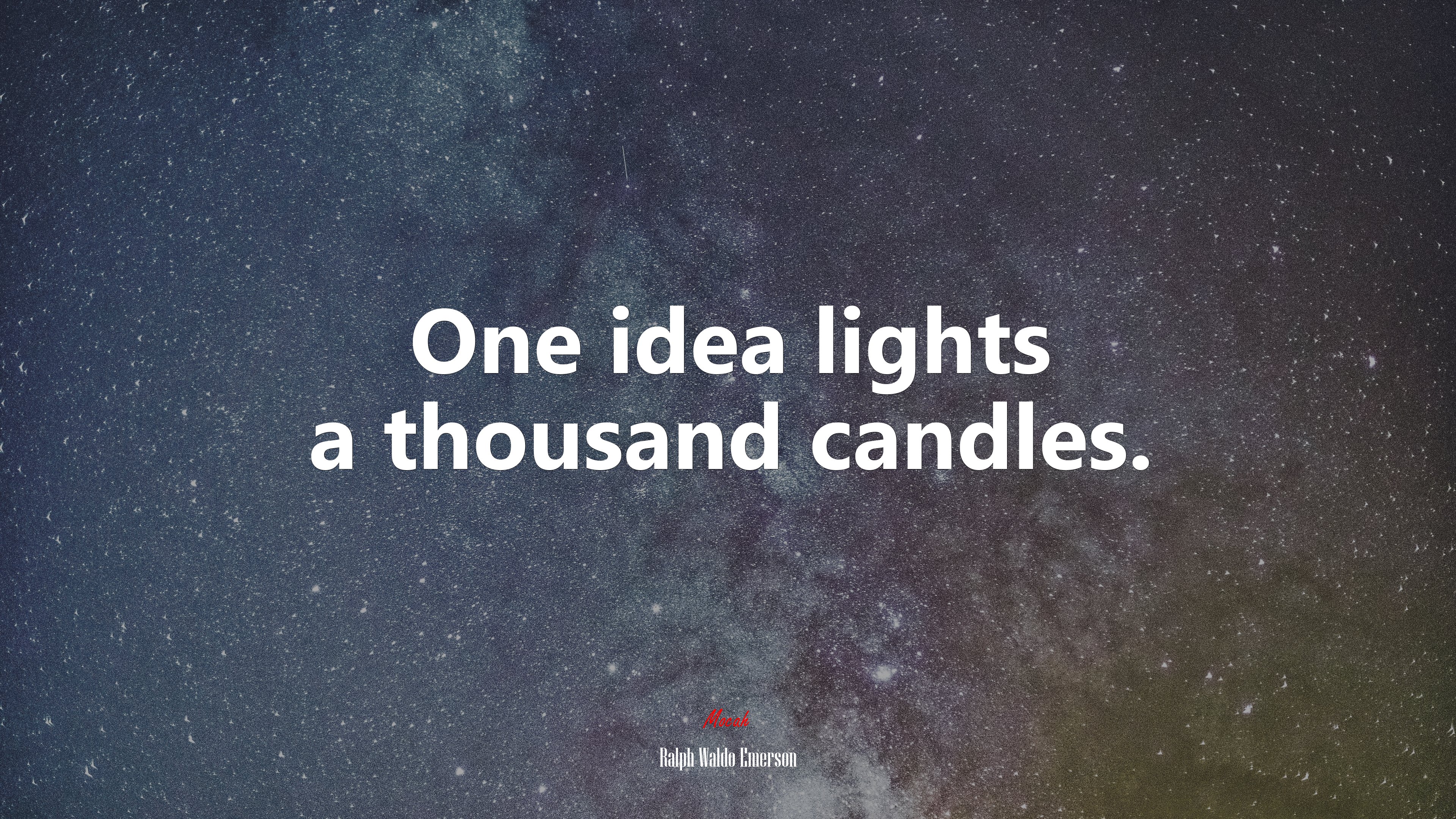 One idea lights a thousand candles. | Ralph Waldo Emerson quote HD Wallpaper