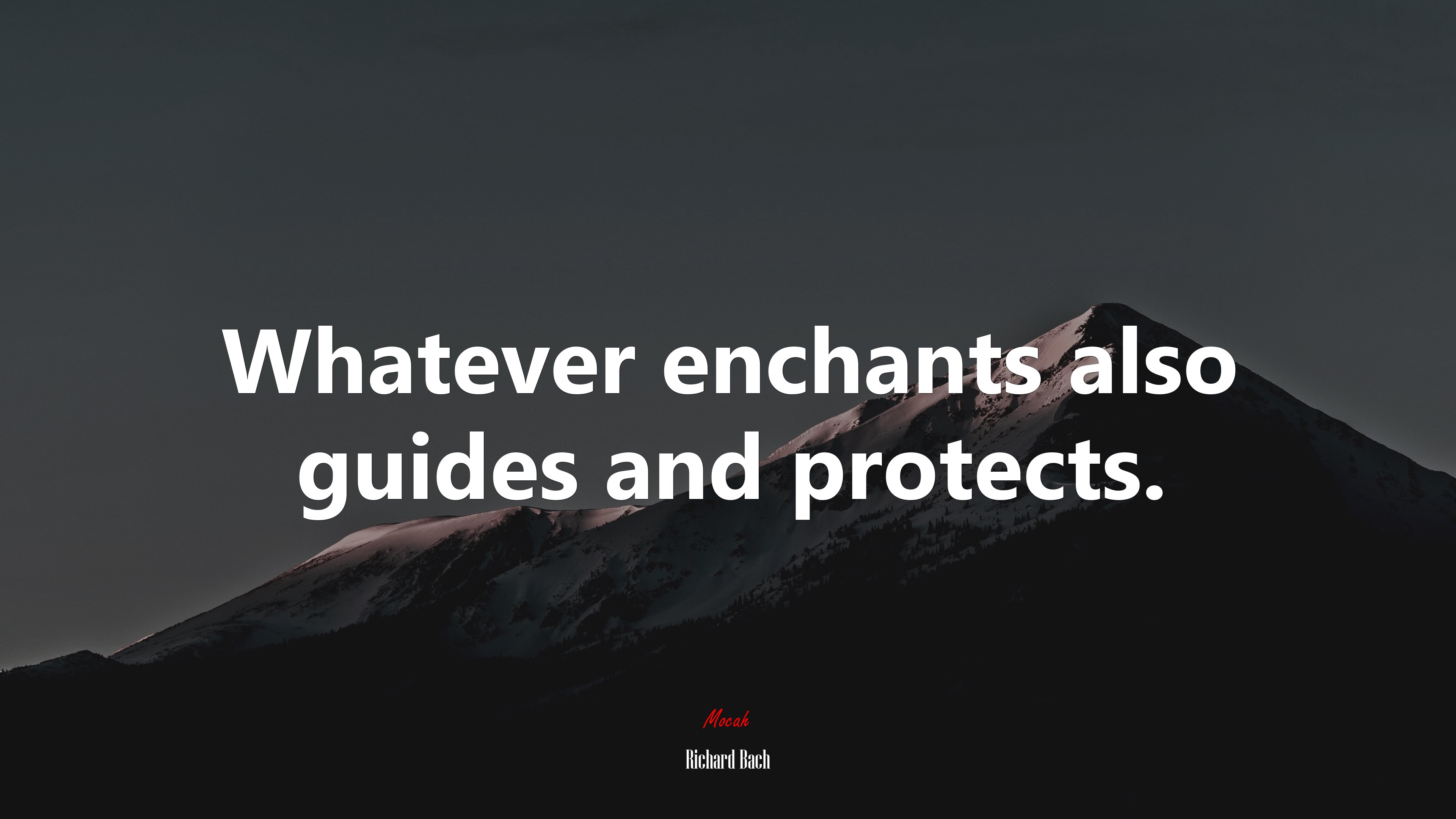 Whatever enchants also guides and protects. | Richard Bach quote HD Wallpaper