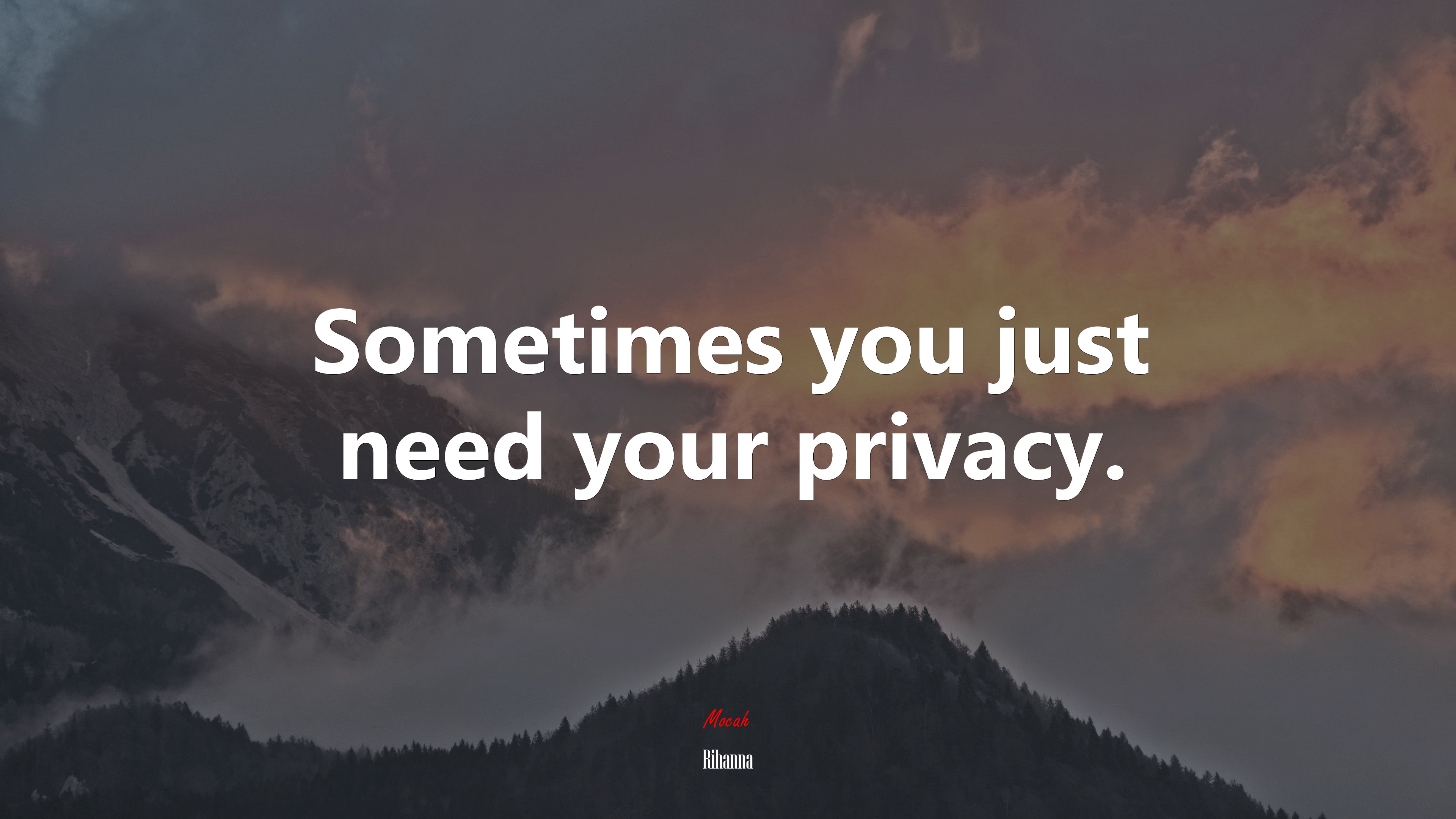 Sometimes you just need your privacy. | Rihanna quote HD Wallpaper