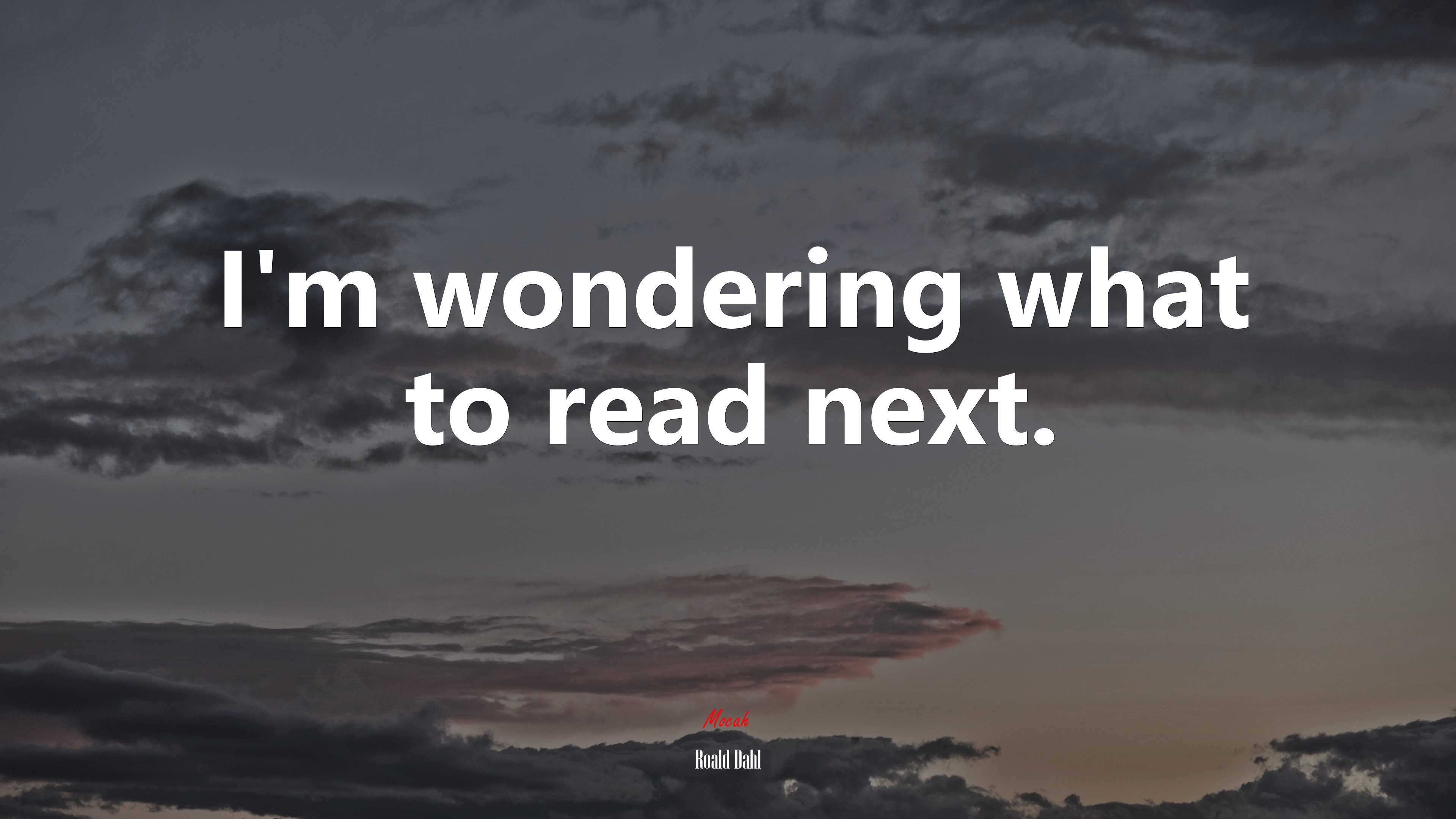 I’m wondering what to read next. | Roald Dahl quote HD Wallpaper