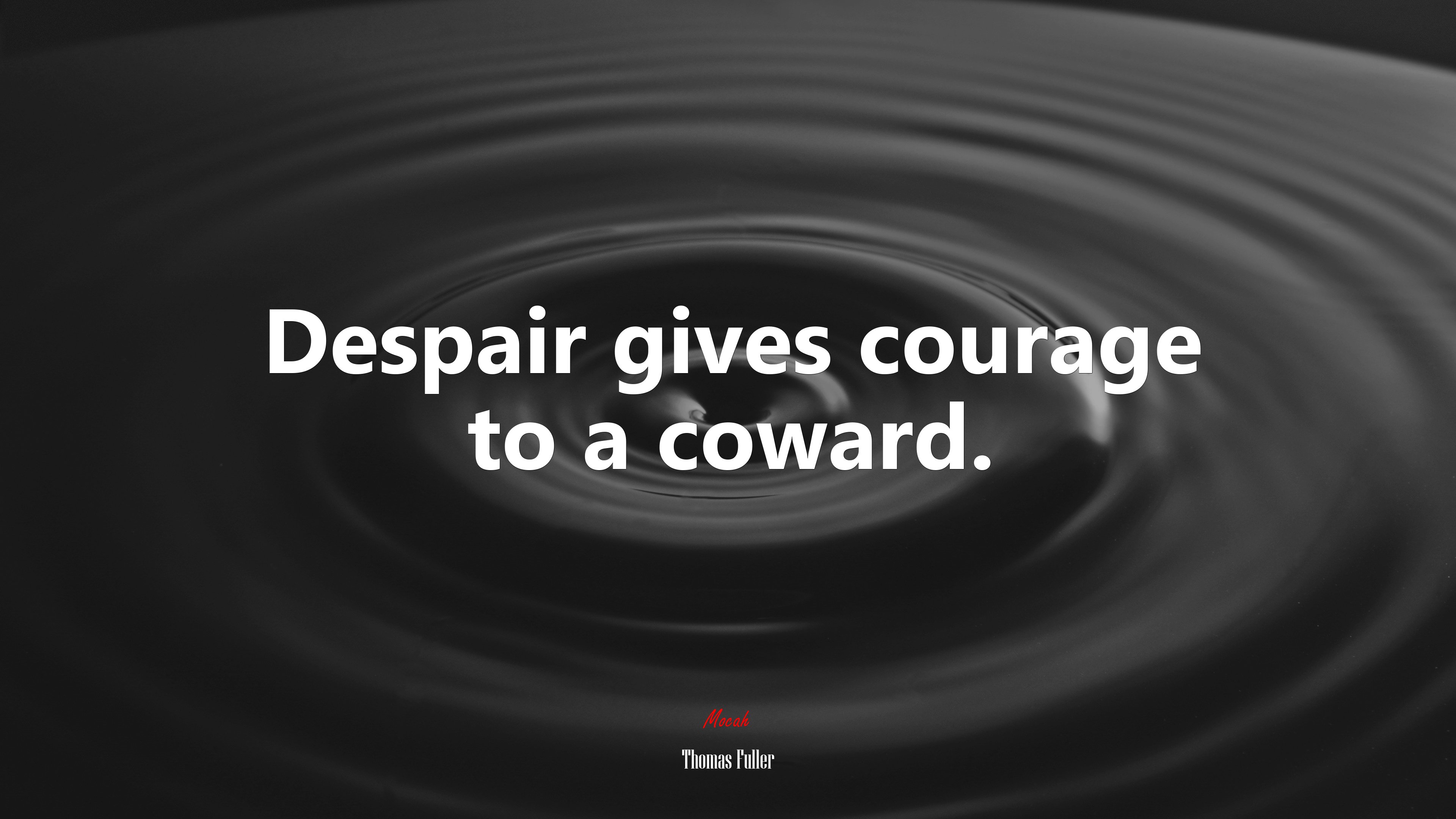 Despair gives courage to a coward. | Thomas Fuller quote HD Wallpaper