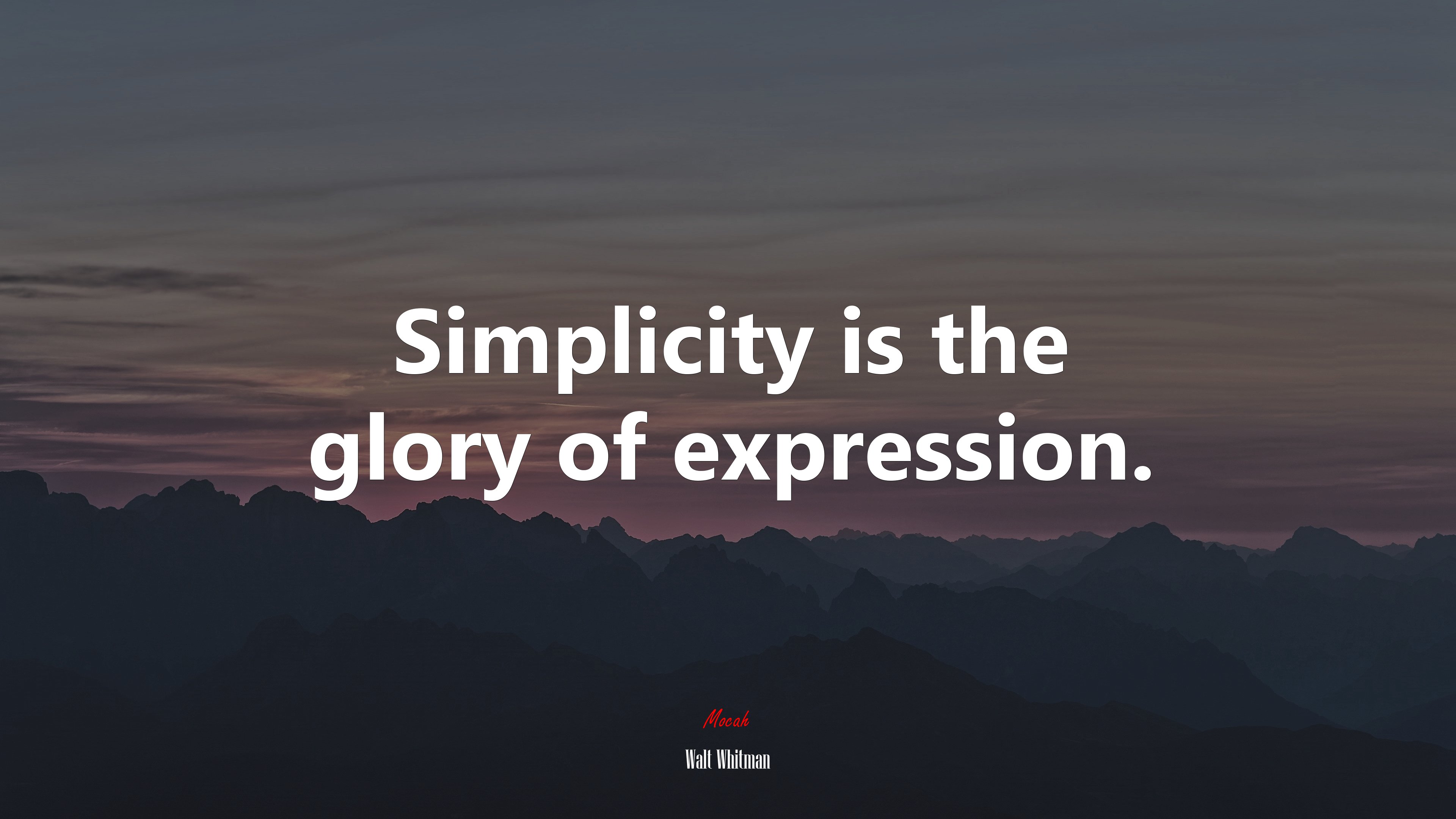 Simplicity is the glory of expression. | Walt Whitman quote HD Wallpaper