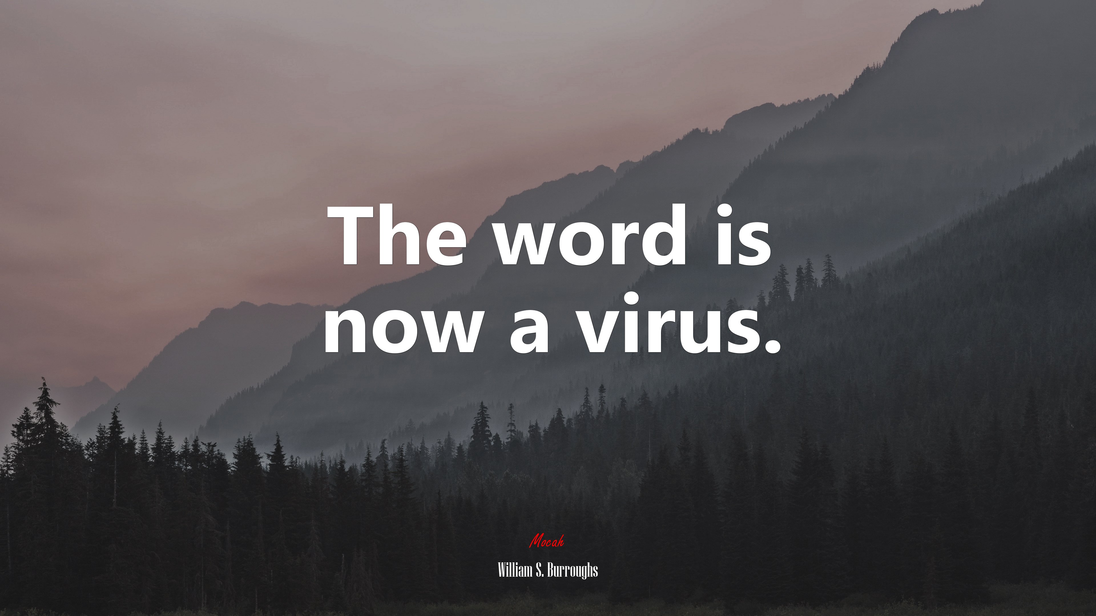 The word is now a virus. | William S. Burroughs quote HD Wallpaper