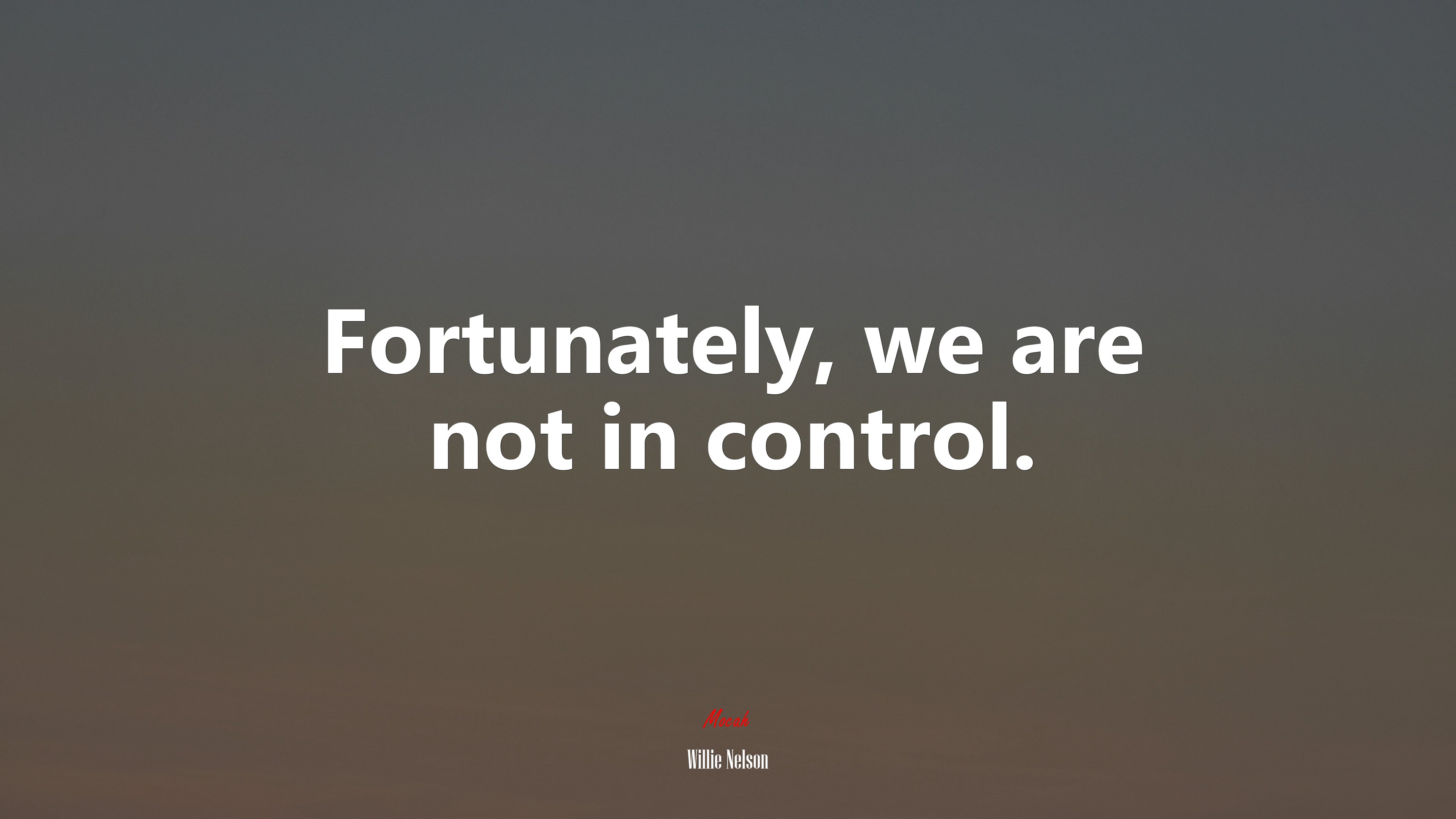 Fortunately, we are not in control. | Willie Nelson quote HD Wallpaper
