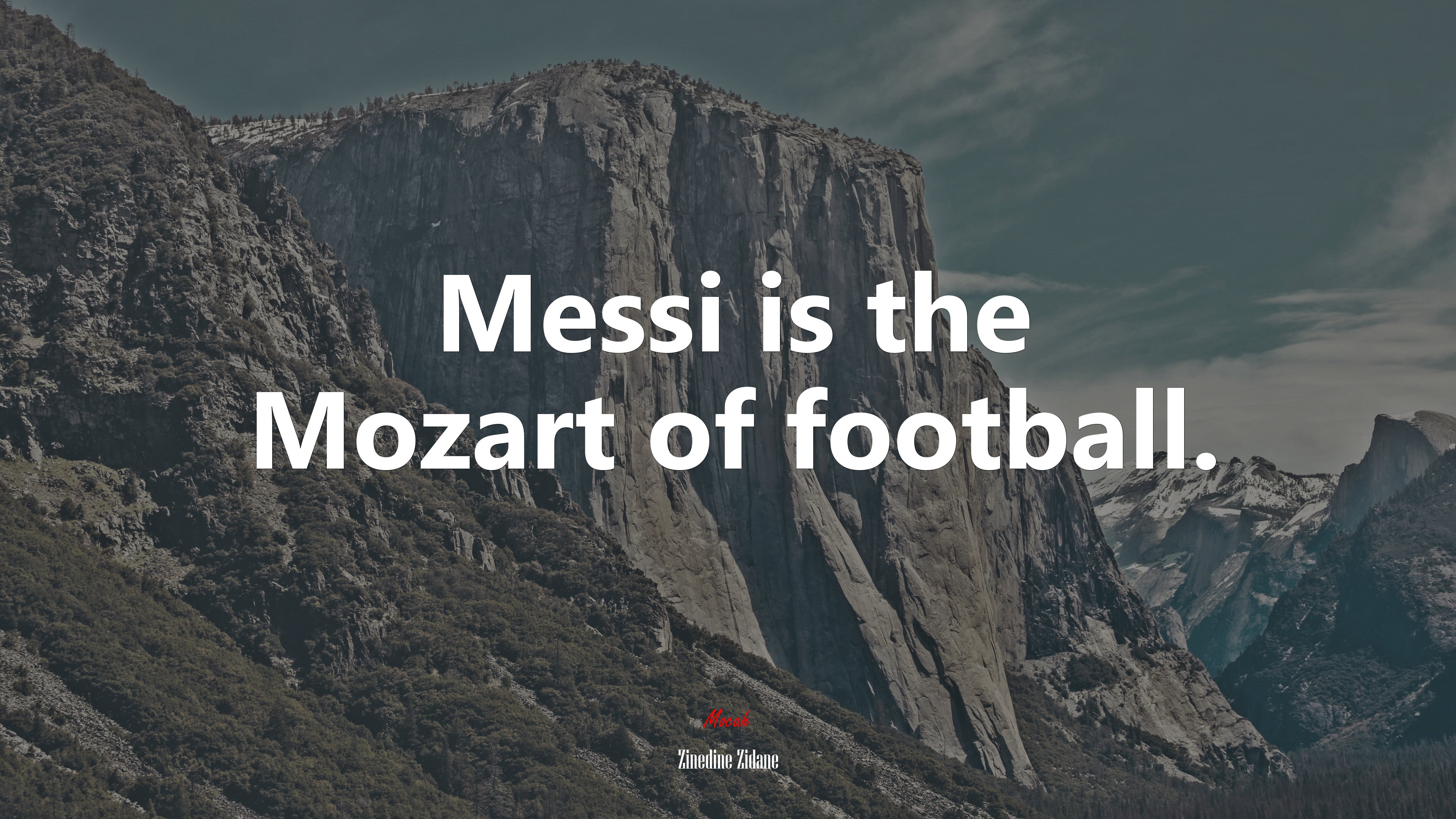 Messi is the Mozart of football. | Zinedine Zidane quote HD Wallpaper