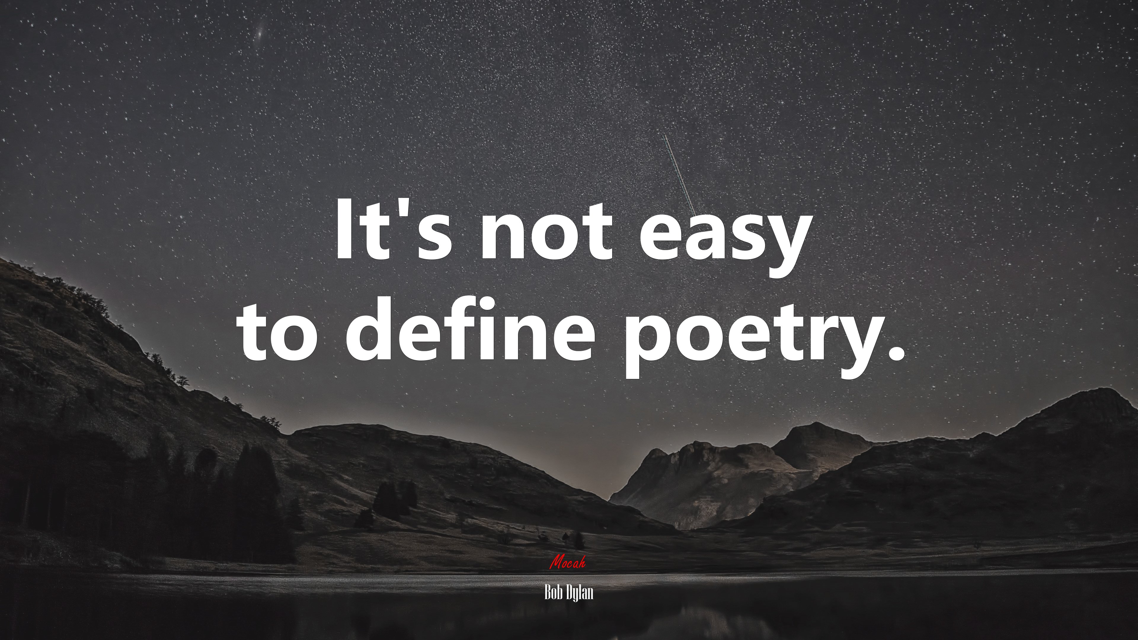 It’s not easy to define poetry. | Bob Dylan quote HD Wallpaper