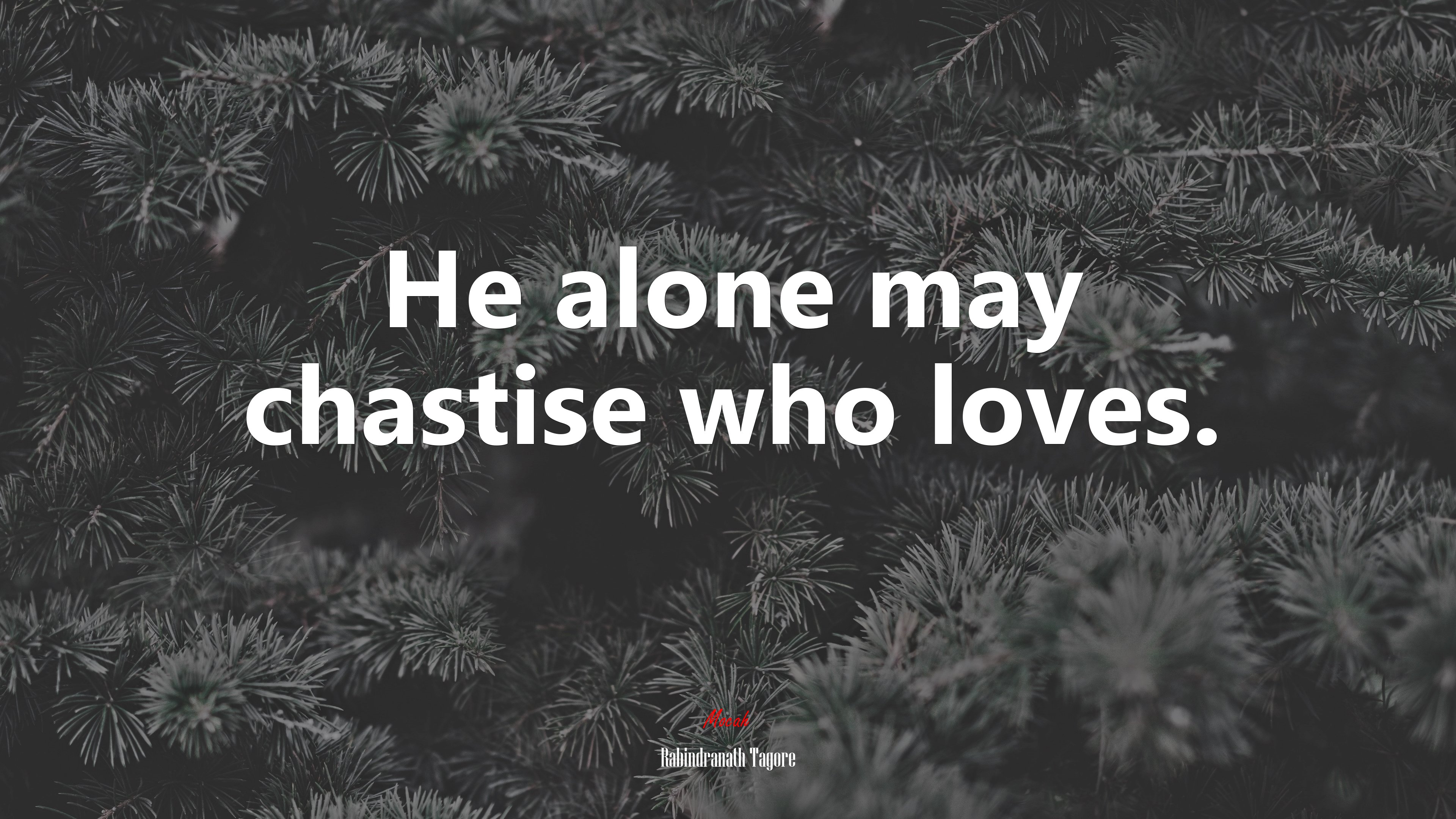 He alone may chastise who loves. | Rabindranath Tagore quote HD Wallpaper