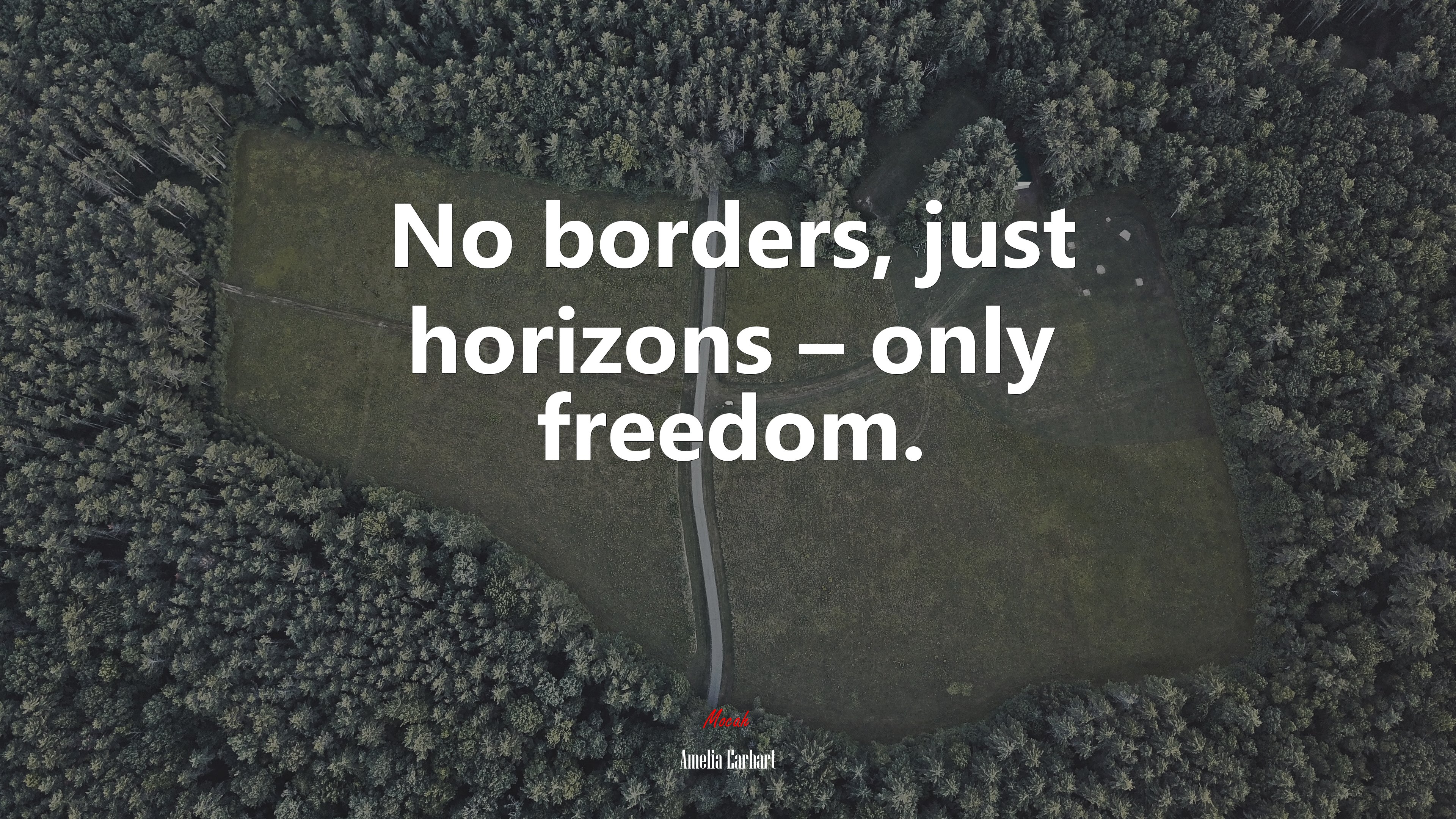 No borders, just horizons – only freedom. | Amelia Earhart quote HD Wallpaper