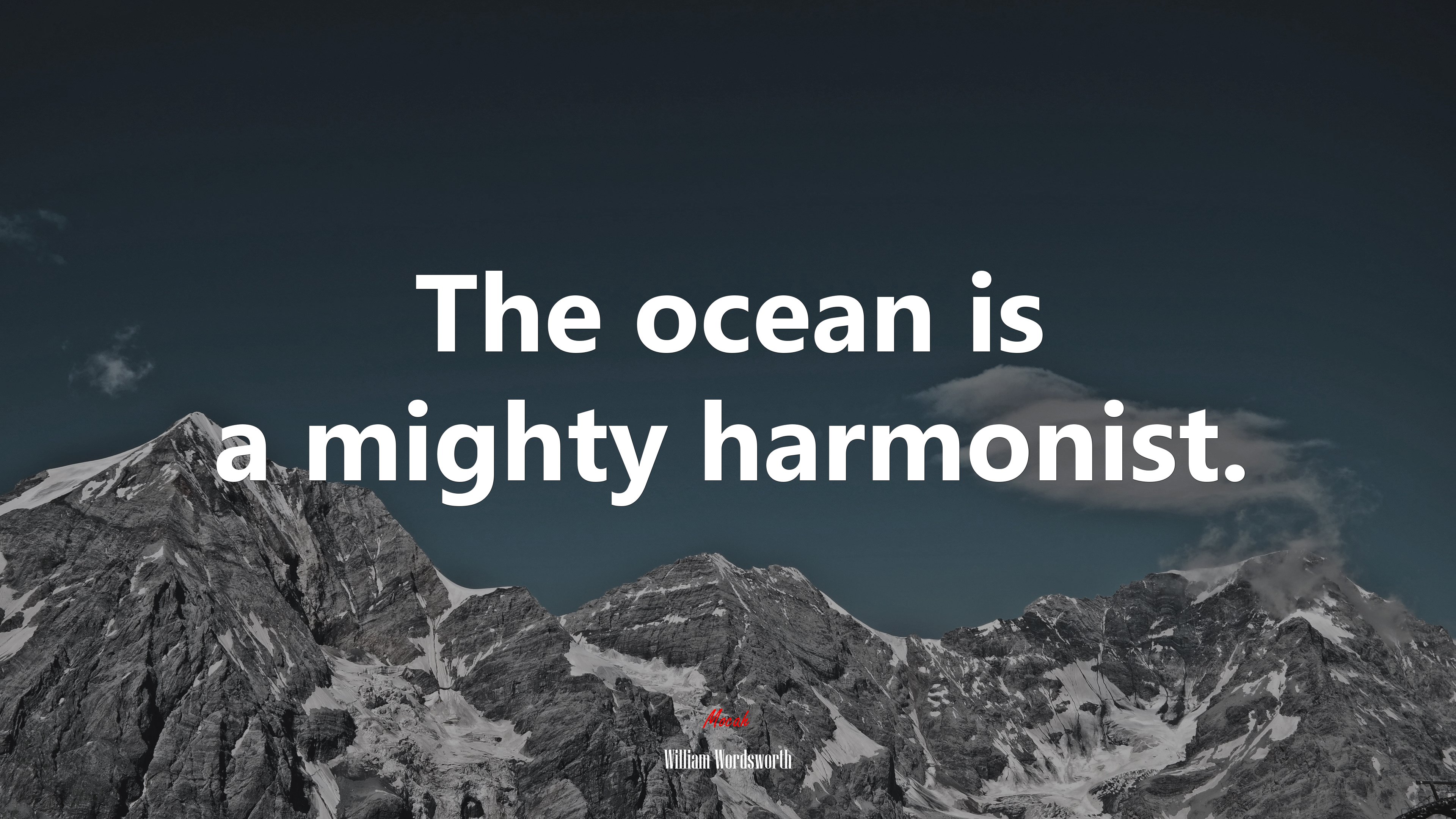 The ocean is a mighty harmonist. | William Wordsworth quote HD Wallpaper