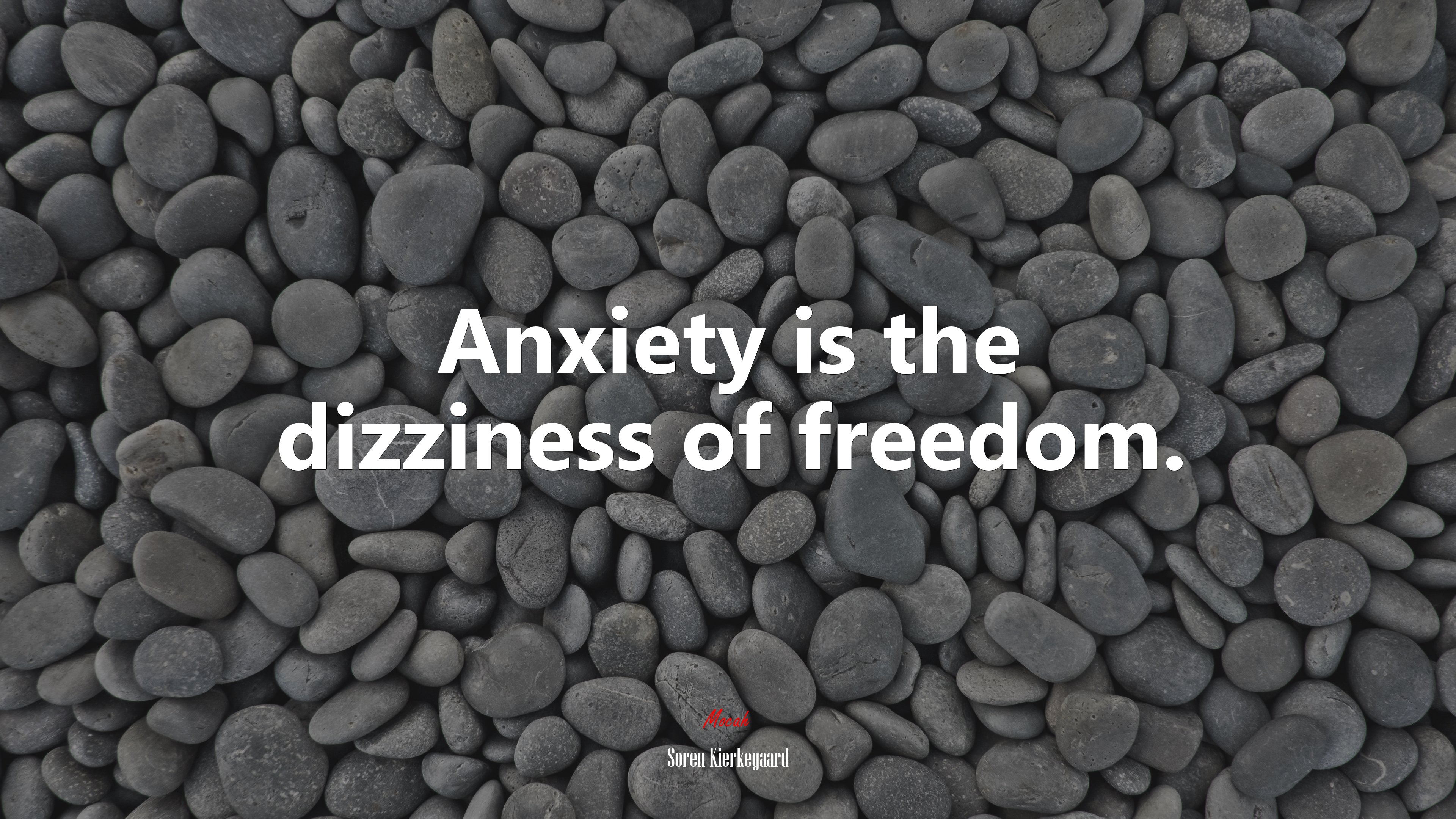 Anxiety is the dizziness of freedom. | Soren Kierkegaard quote HD Wallpaper